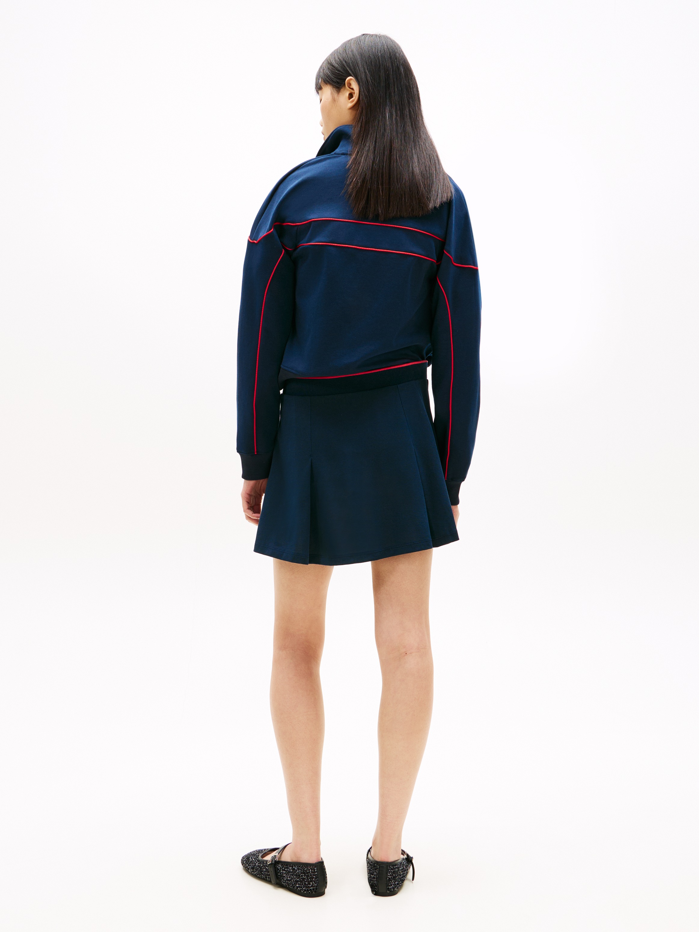 Tommy Jeans A-Linien-Rock »TJW PIQUE F&F MINI SKIRT« mit den klassischen Falten
