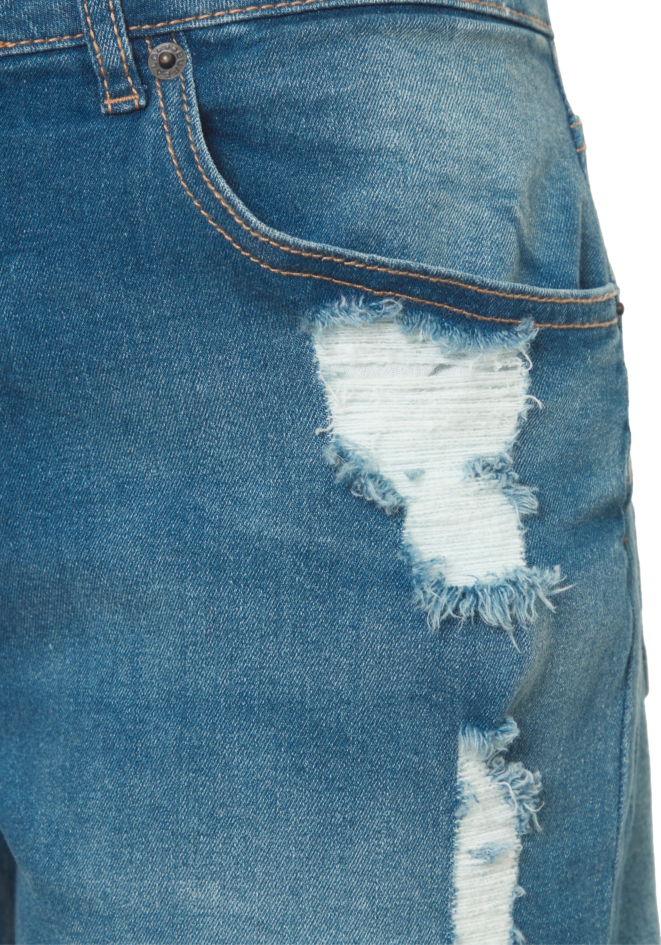 Buffalo Jeansbermudas mit Destroyed-Effekten, Shorts zum Krempeln, kurze Hose