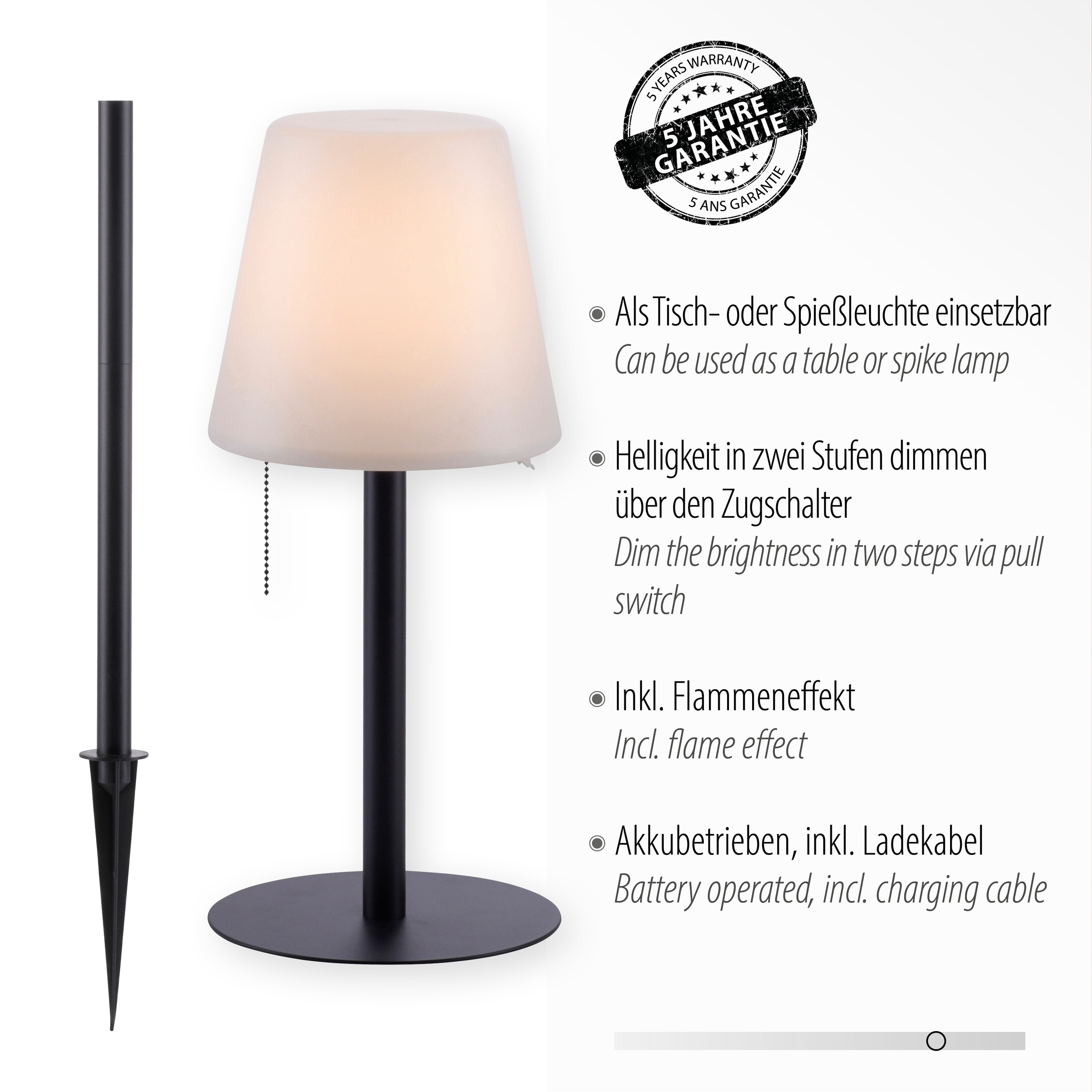 JUST LIGHT LED Außen-Tischleuchte »KENO«, 1 flammig, Leuchtmittel LED-Board | LED fest integriert, LED