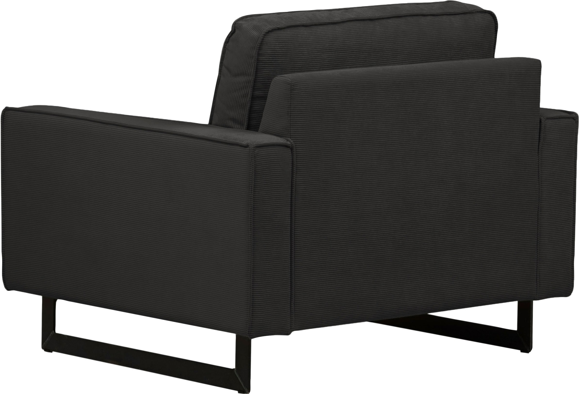 Home affaire Loveseat »Pinto 105 cm, Cord, Chenille, Lederoptik« mit Keder, Metallfüßen und auch in Cord Bezug erhältlich