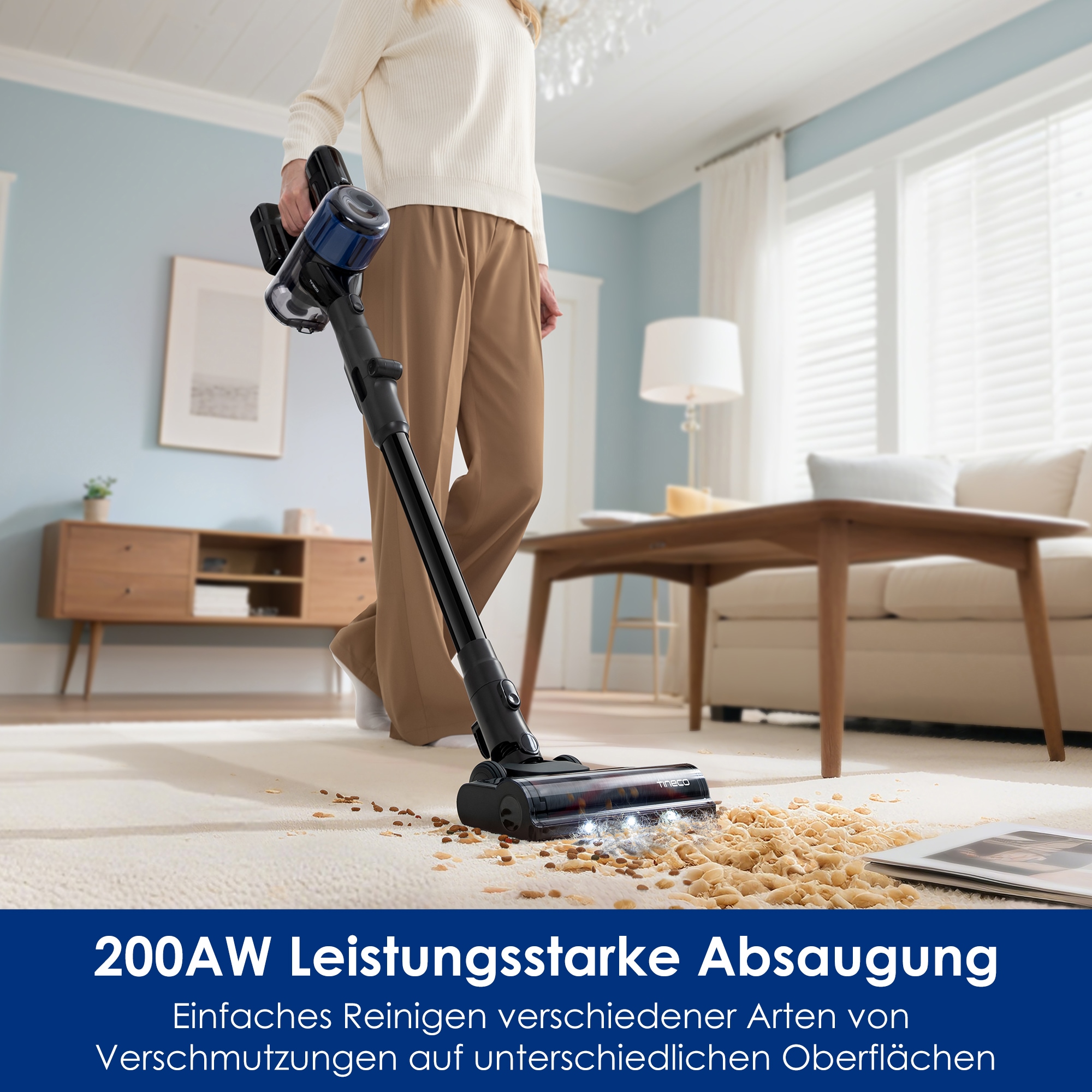 Tineco Akku-Stielstaubsauger »Pure One S30 Pro mit faltbarem Saugrohr und 65 Min Akku« 200W Saugleistung