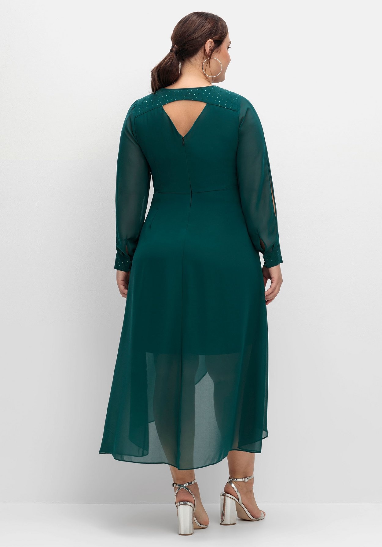 Sheego Abendkleid »Chiffonkleid mit Cut-outs und Schmucksteinen«