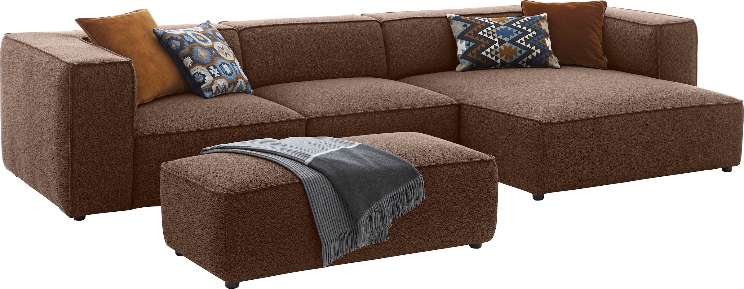W.SCHILLIG Ecksofa »around-the-block« mit eleganter Biese, mit Federkern, Breite 341 cm