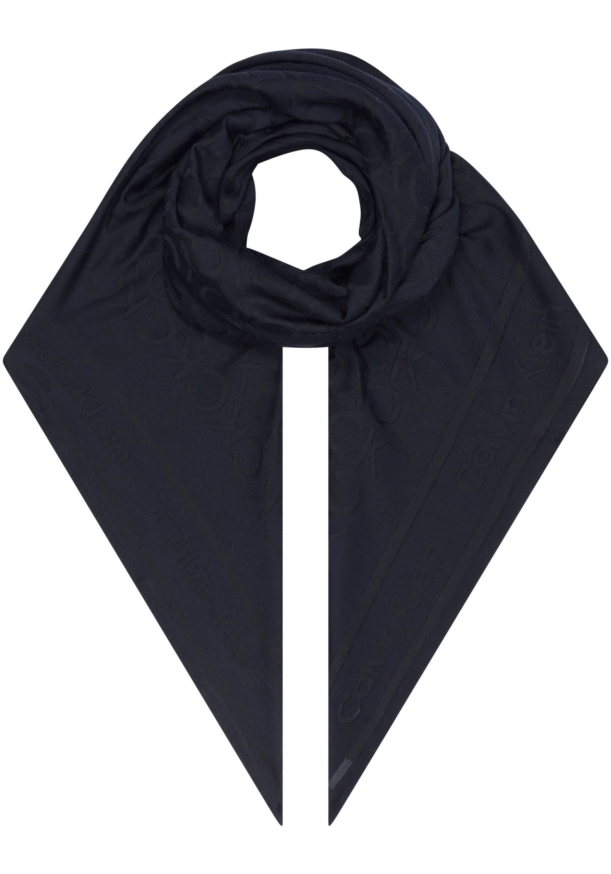 Calvin Klein Damen Schal »BURNOUT MONOGRAM SCARF« CK-Muster, Quadratisches Format in schwarz