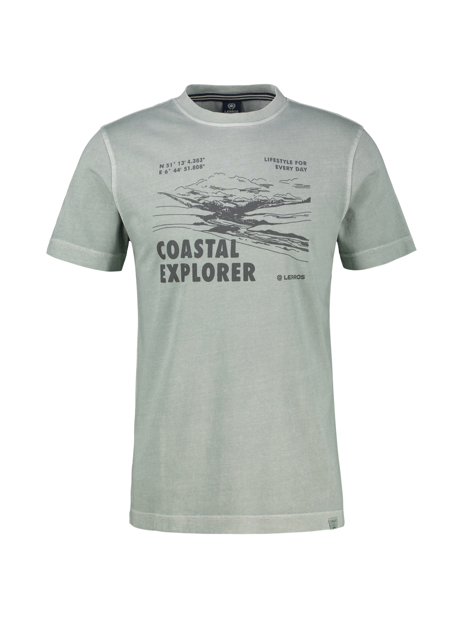 LERROS T-Shirt »T-Shirt mit O-Neck und Frontprint«