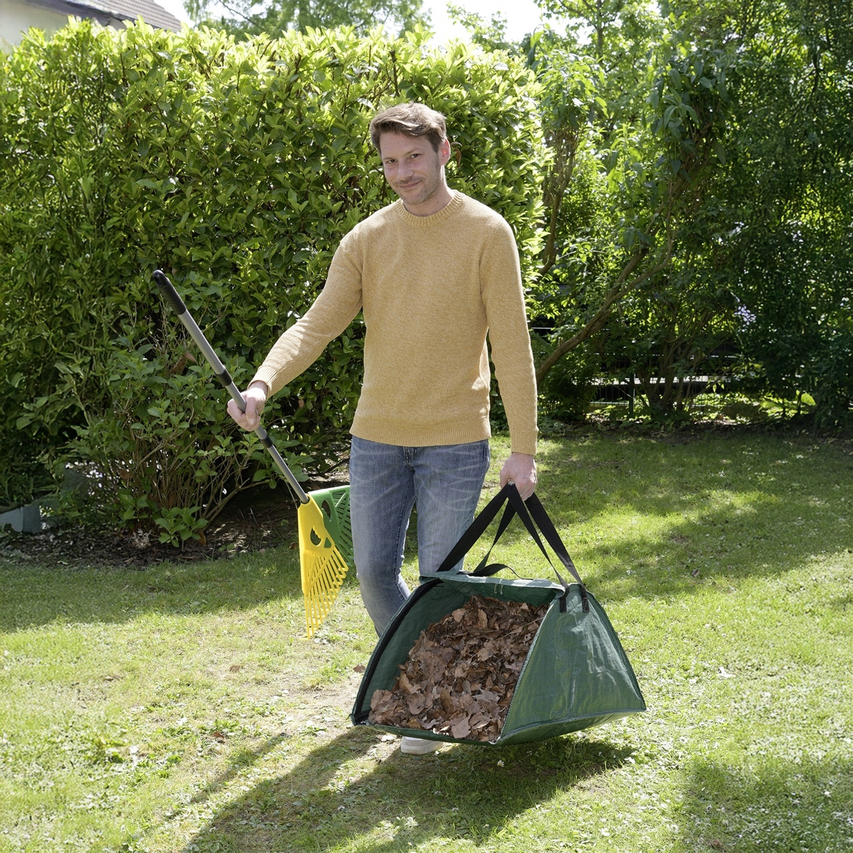 Maximex Laubsammler »XL« Gartenzubehör zum Aufsammeln von Gartenabfall, integrierte Kehrkante