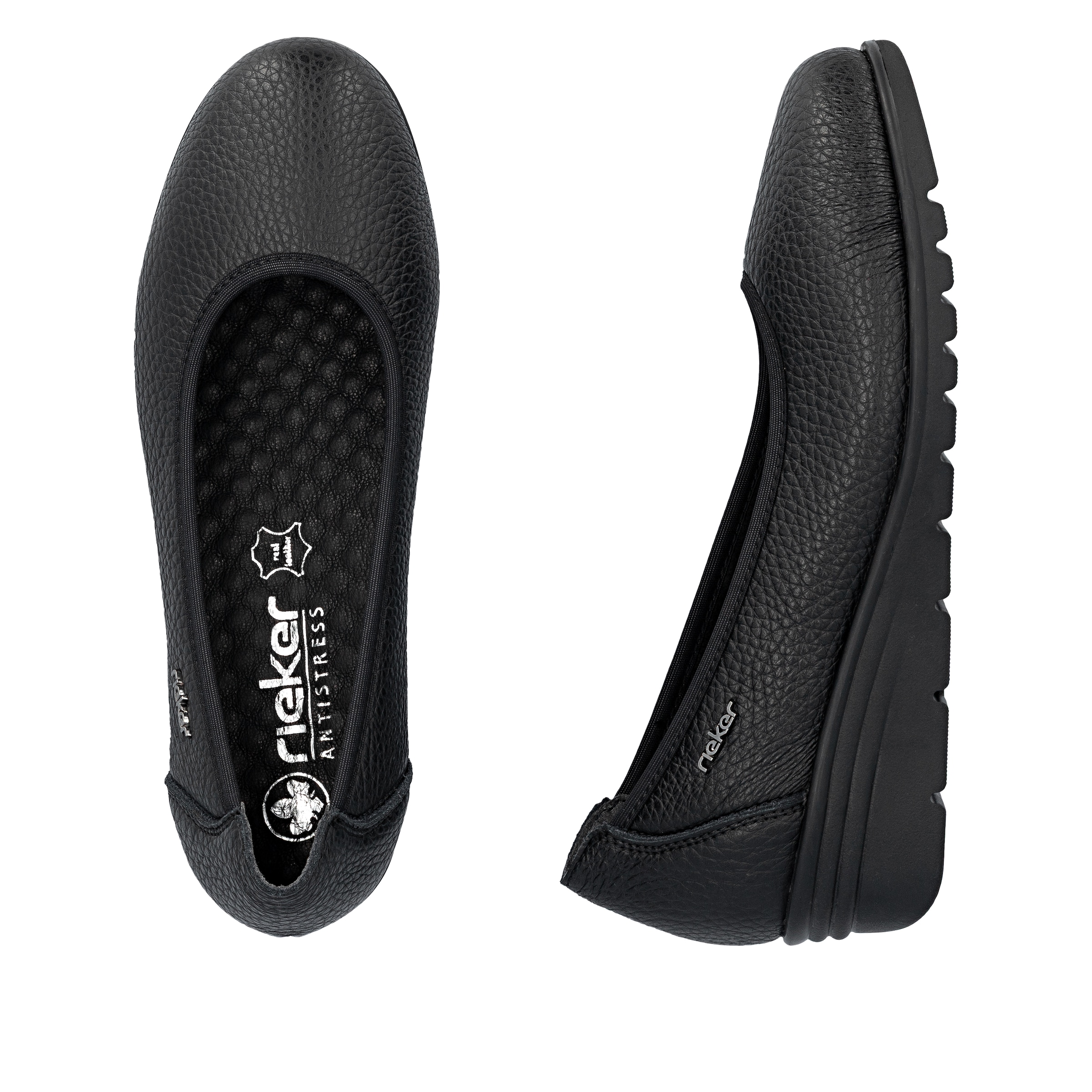 Rieker Keilpumps  Ballerina, Schlupfschuh, Slipper mit leichter Struktur im Obermaterial