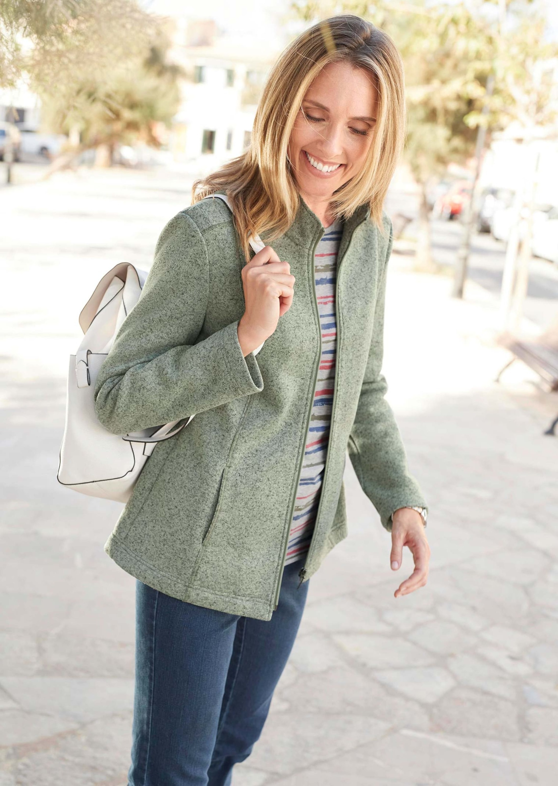 GOLDNER Fleecejacke »Kuschelweiche Strickfleece-Jacke«