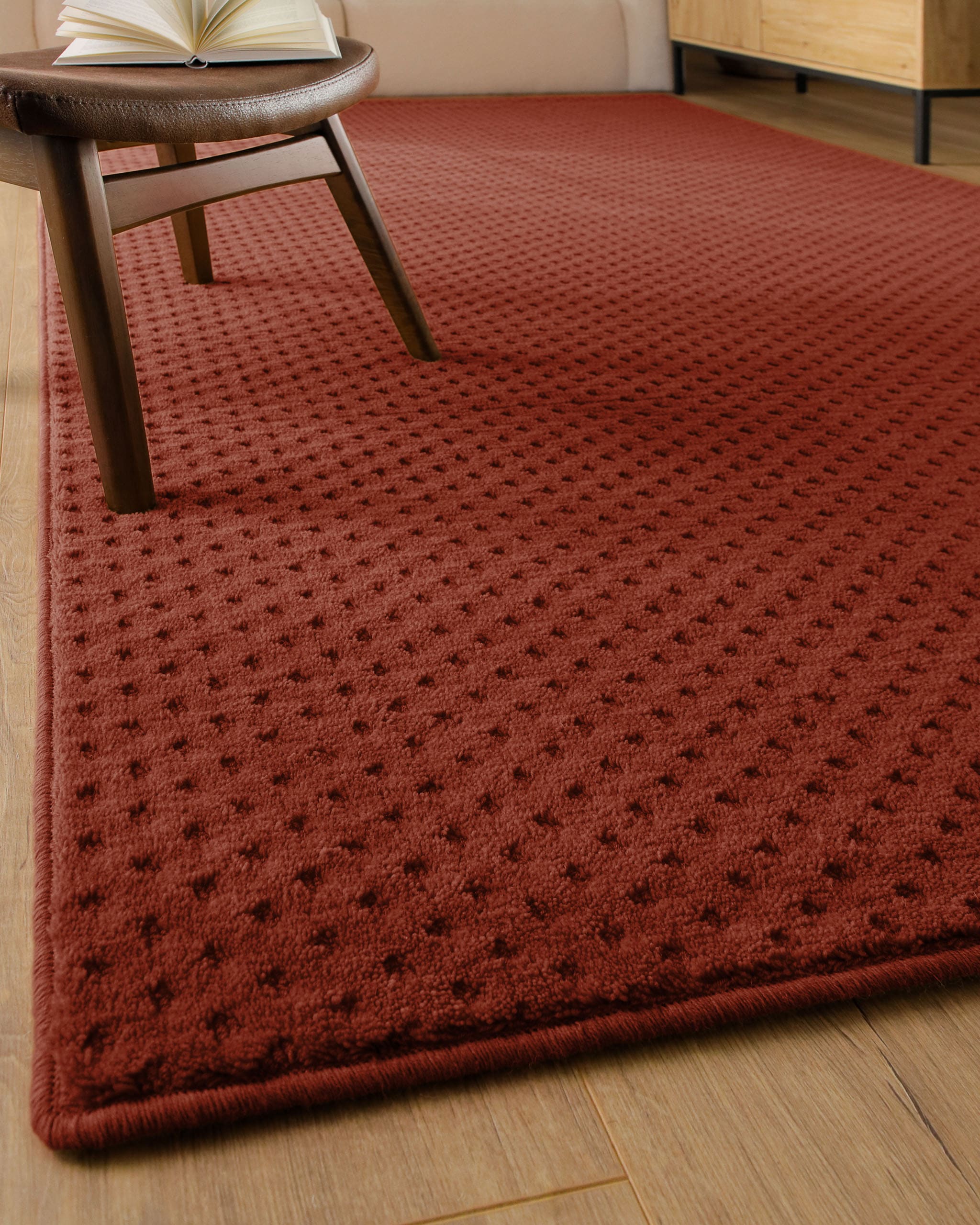 Wecon home Teppich »Castello THREE« rechteckig 7 mm Höhe Schurwolle, Kurzflor mit Hoch-Tief-Effekt, Wohnzimmer, Punktmuster