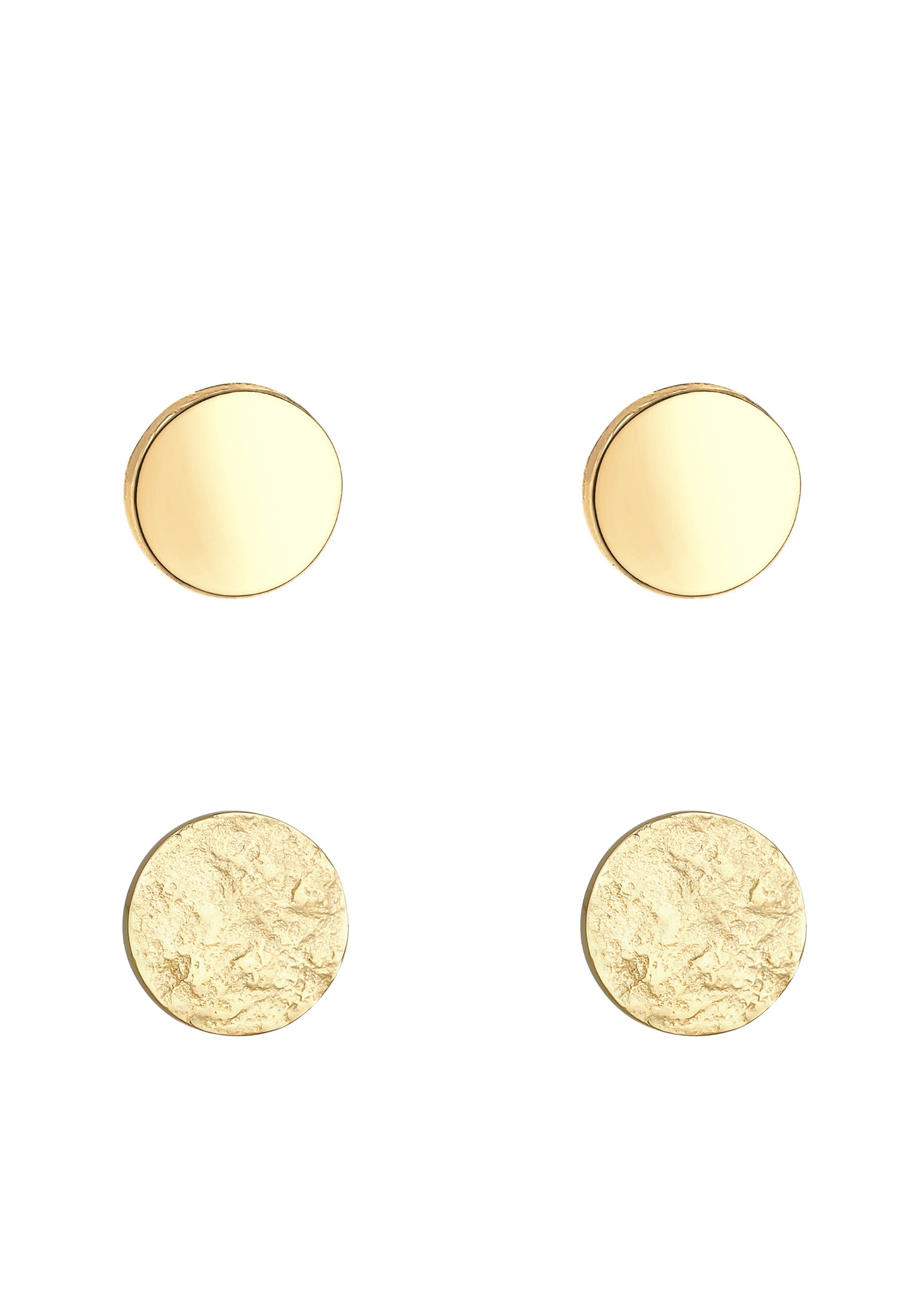 Elli Ohrstecker-Set »Ohrringe Ohrstecker Matt Glänzend Rund (2 tlg.) 925 Silber«