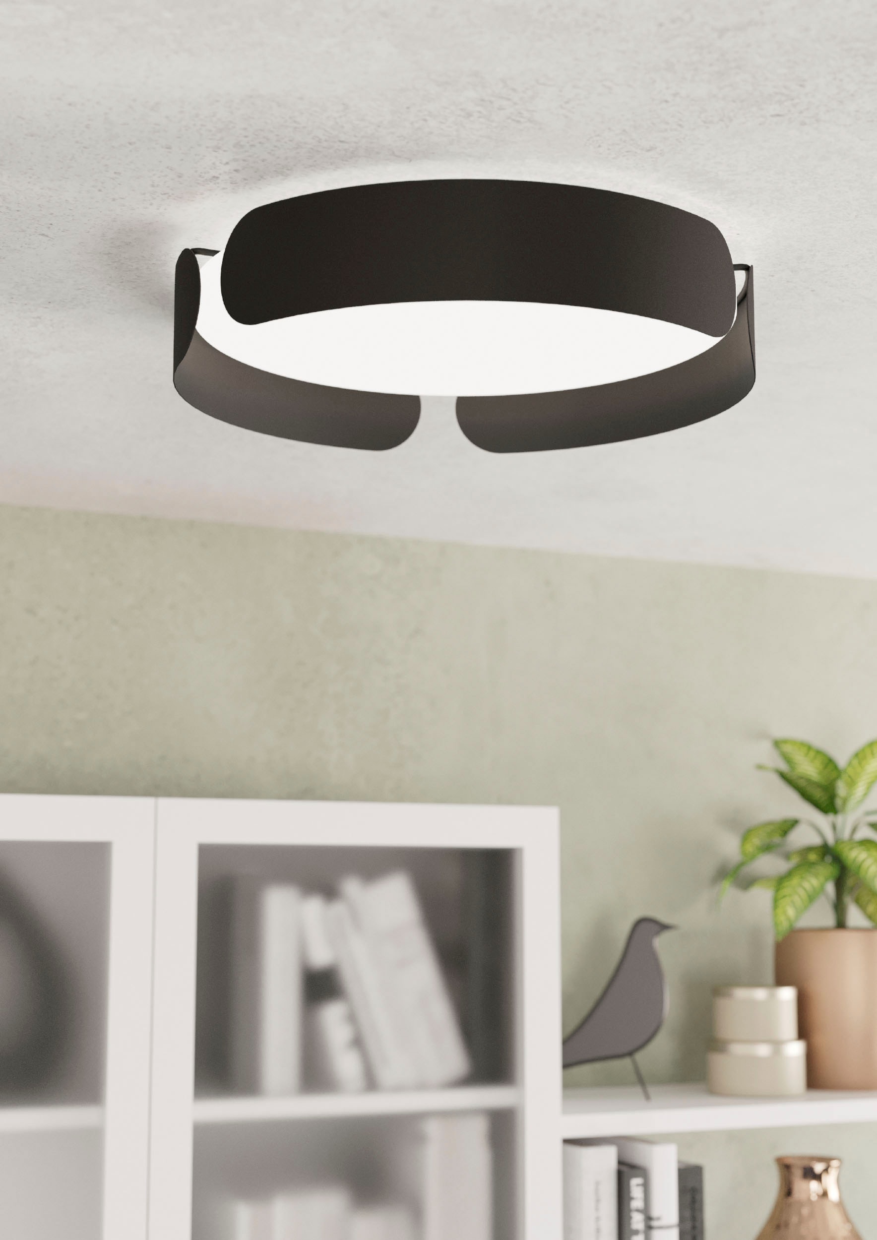 EGLO Deckenleuchte »VALCASOTTO Deckenlampe, Stahl und Kunststoff, IP20, Flurlampe, Lampe«, Leuchtmittel LED-Modul | LED fest integriert, Deckenlampe, Wohnzimmerlampe, LED Schlafzimmerlampe, Lampe Decke
