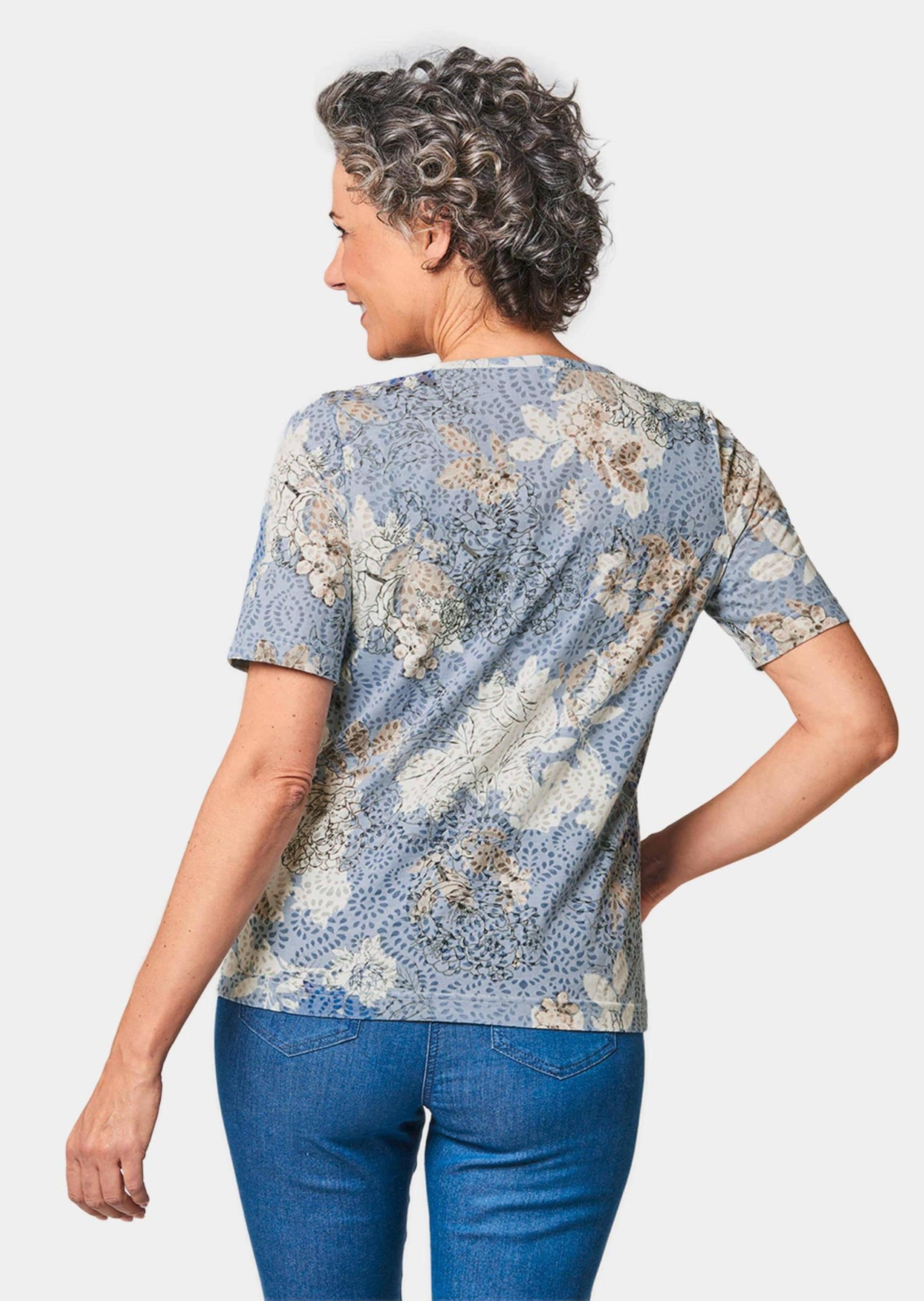 GOLDNER Print-Shirt »Druckshirt mit Perlen«