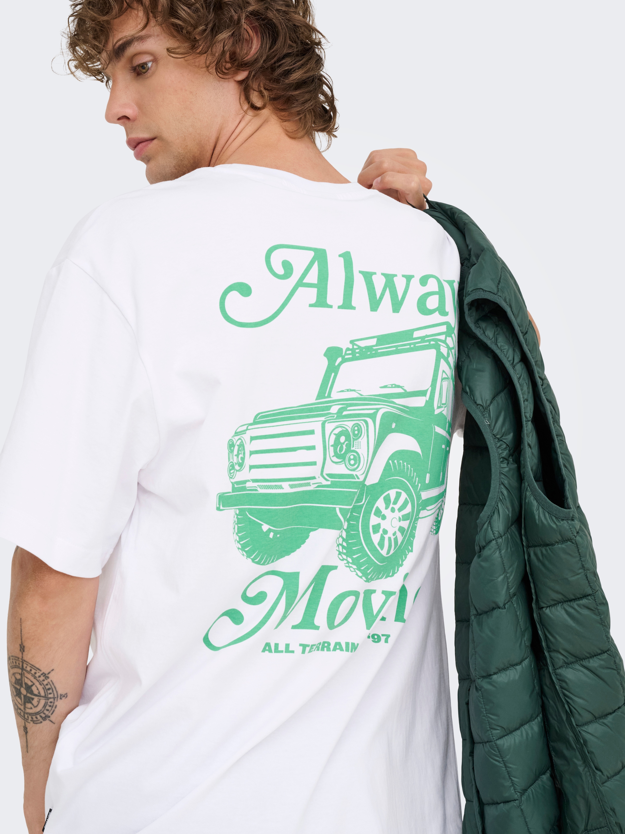 ONLY & SONS T-Shirt »ONSNATHAN RLX SS TEE NOOS« Baumwolle, relaxed fit