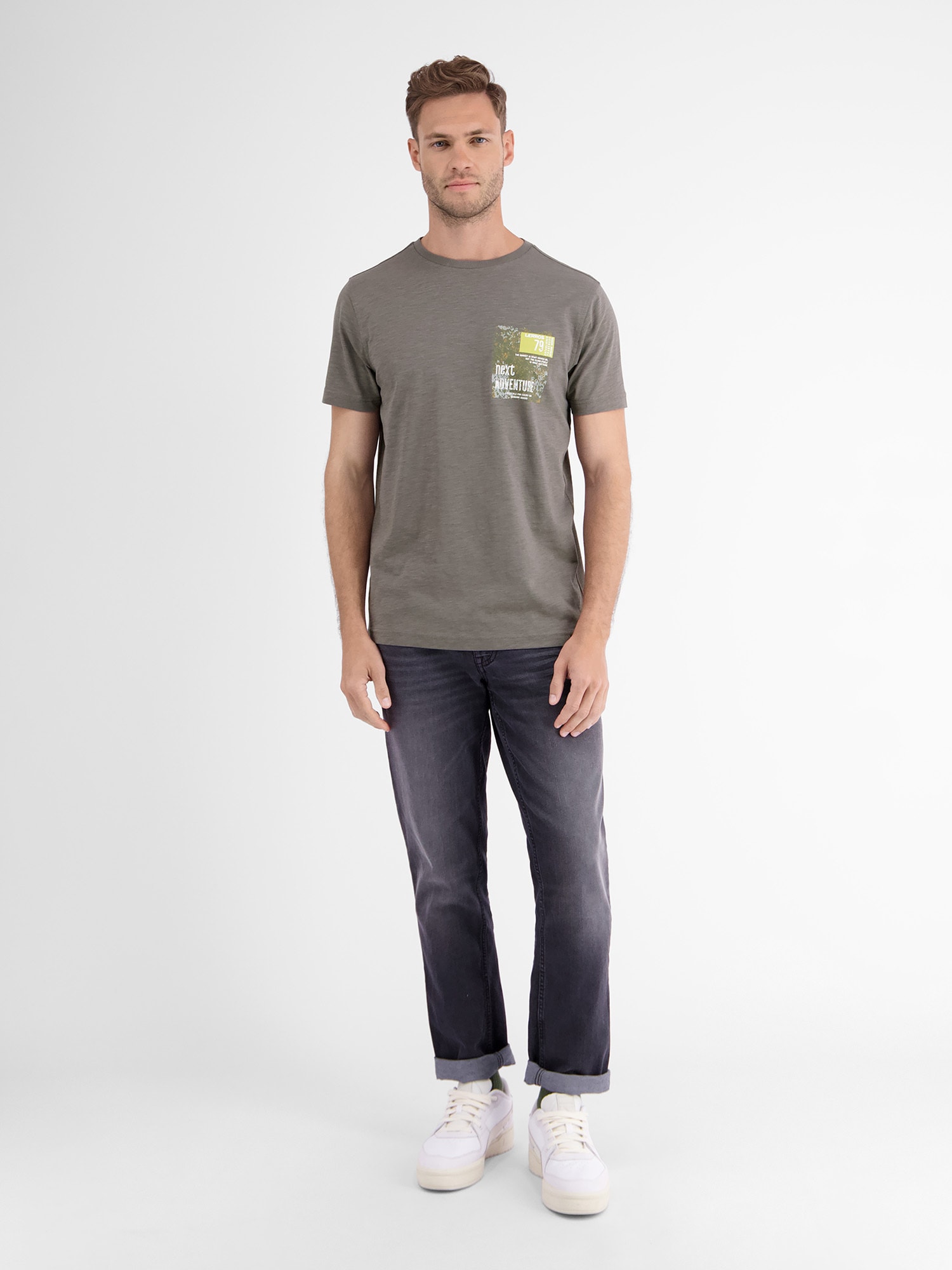 LERROS T-Shirt »LERROS O-Neck T-Shirt, Brustprint«
