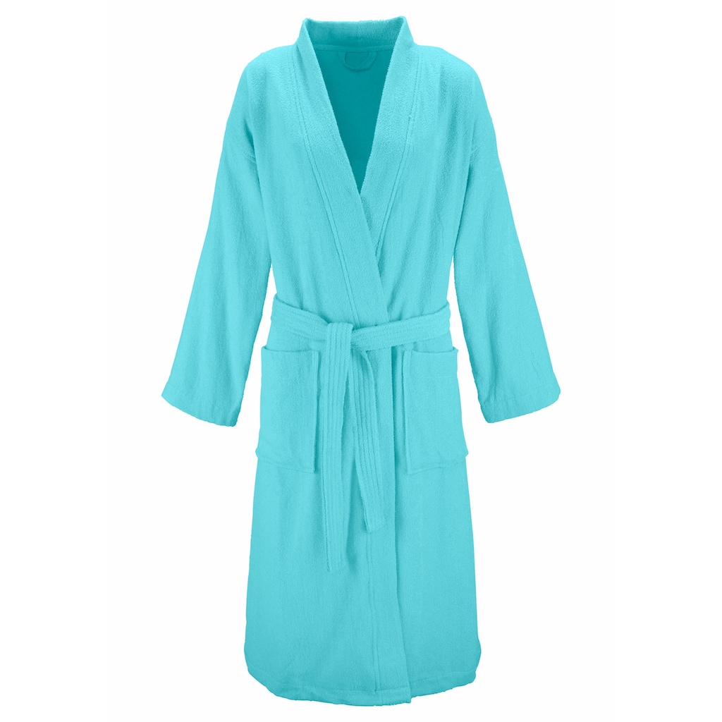 my home Unisex-Bademantel »Travel«, (1 St.), für Damen & Herren, im Kimono-Style, leichte Qualität - ideal für jede Reise, reine Baumwolle