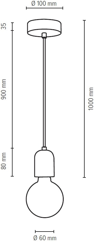 SPOT Light Pendelleuchte »AMORY«, 1 flammig, Leuchtmittel E27 | ohne Leuchtmittel, Hängeleuchte, Handgefertigtes Beton und Glas, Naturprodukt