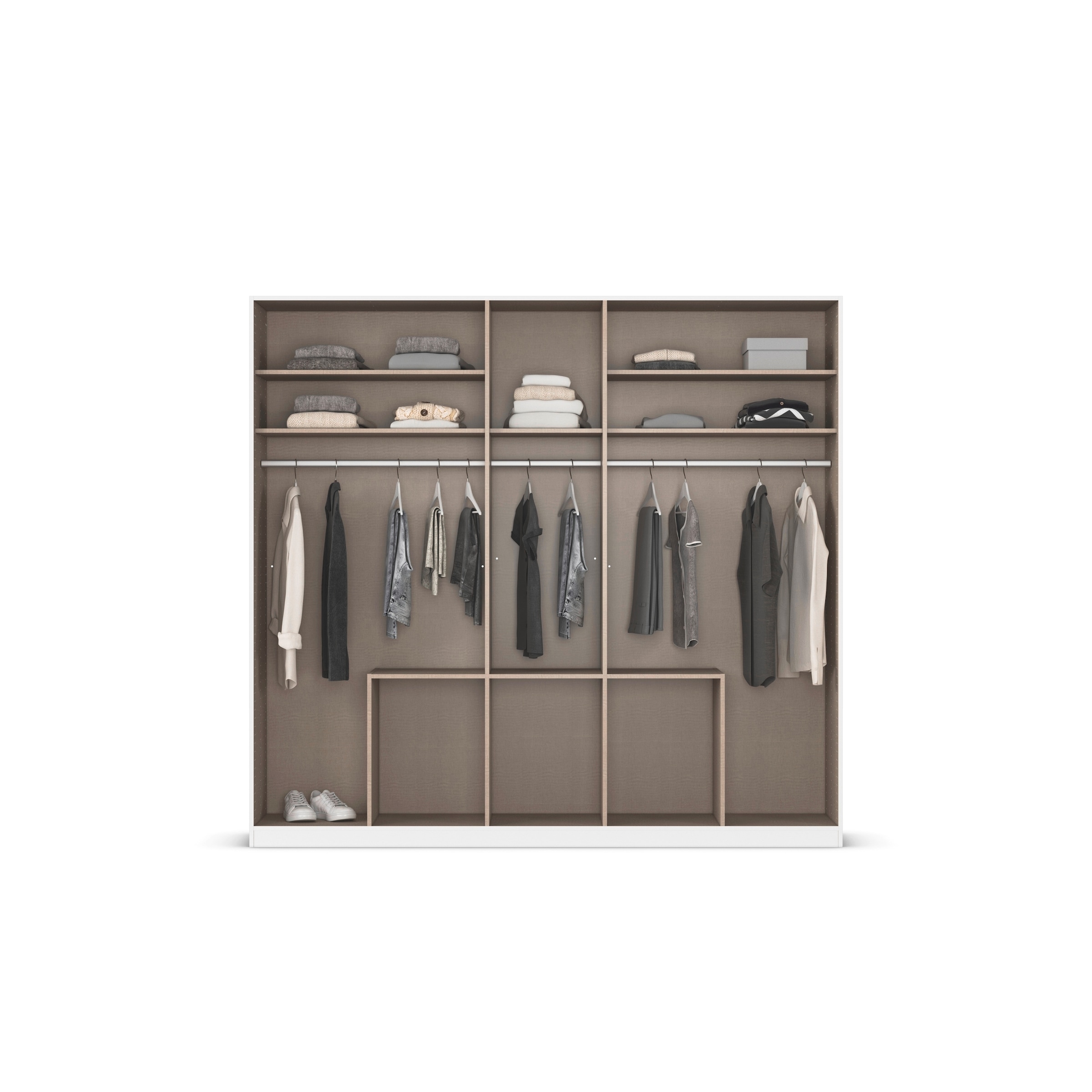 rauch Drehtürenschrank »Kleiderschrank Kleiderschränke Schrank Garderobe AGORDO mit Glasfront«, (in zwei Griff-Farben mit Glasfront), mit Außenschubkästen, in 6 Breiten und 2 Höhen MADE IN GERMANY