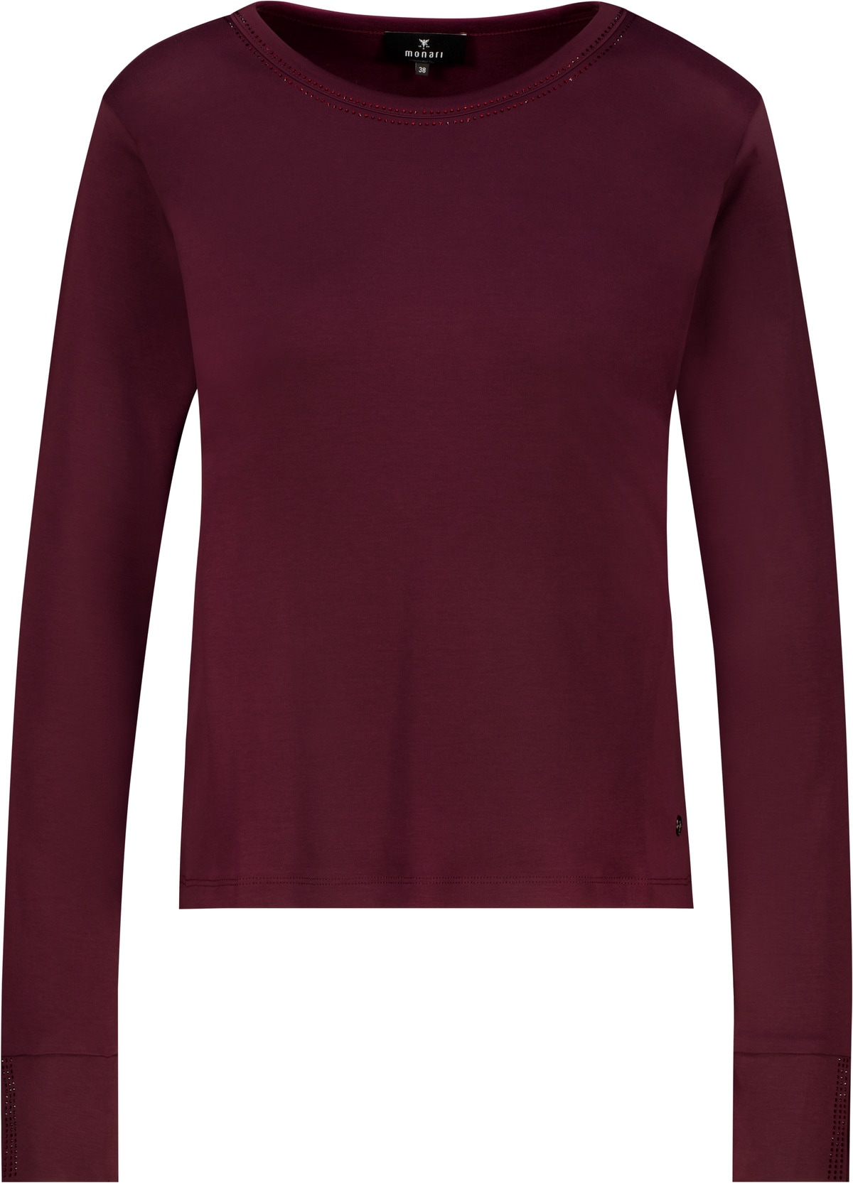 Monari Langarmshirt »Shirt Basic Schmuck« Regular fit mit Rundhalsausschnitt