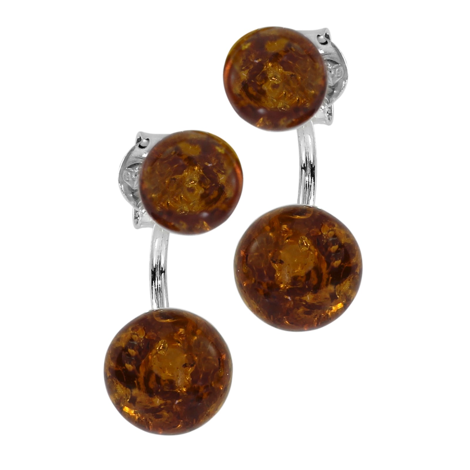 OSTSEE-SCHMUCK Paar Ohrhänger »- Kugel - Silber 925/000 - Bernstein«