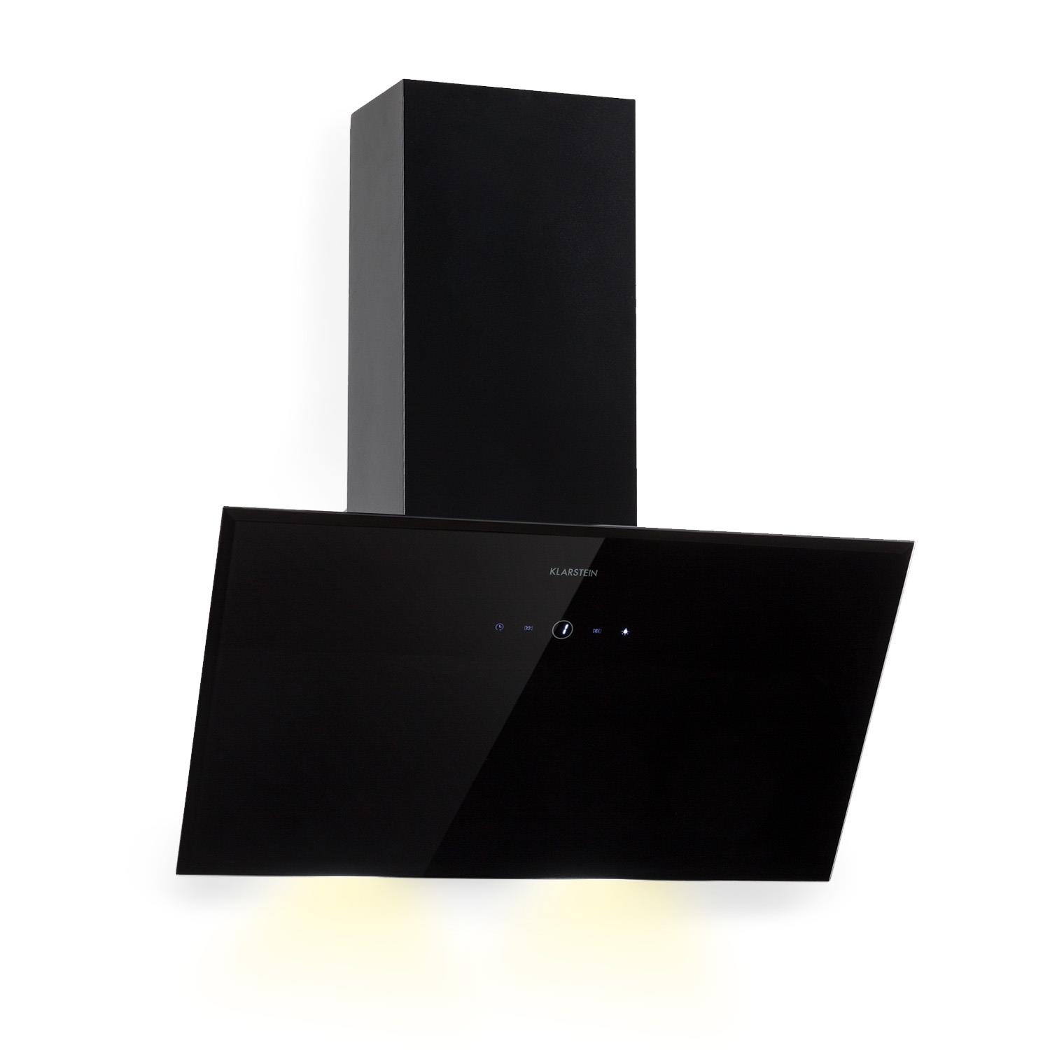 Klarstein Dunstabzugshaube 60cm Abluft: 350 m³/h LED Touch Glas schwarz