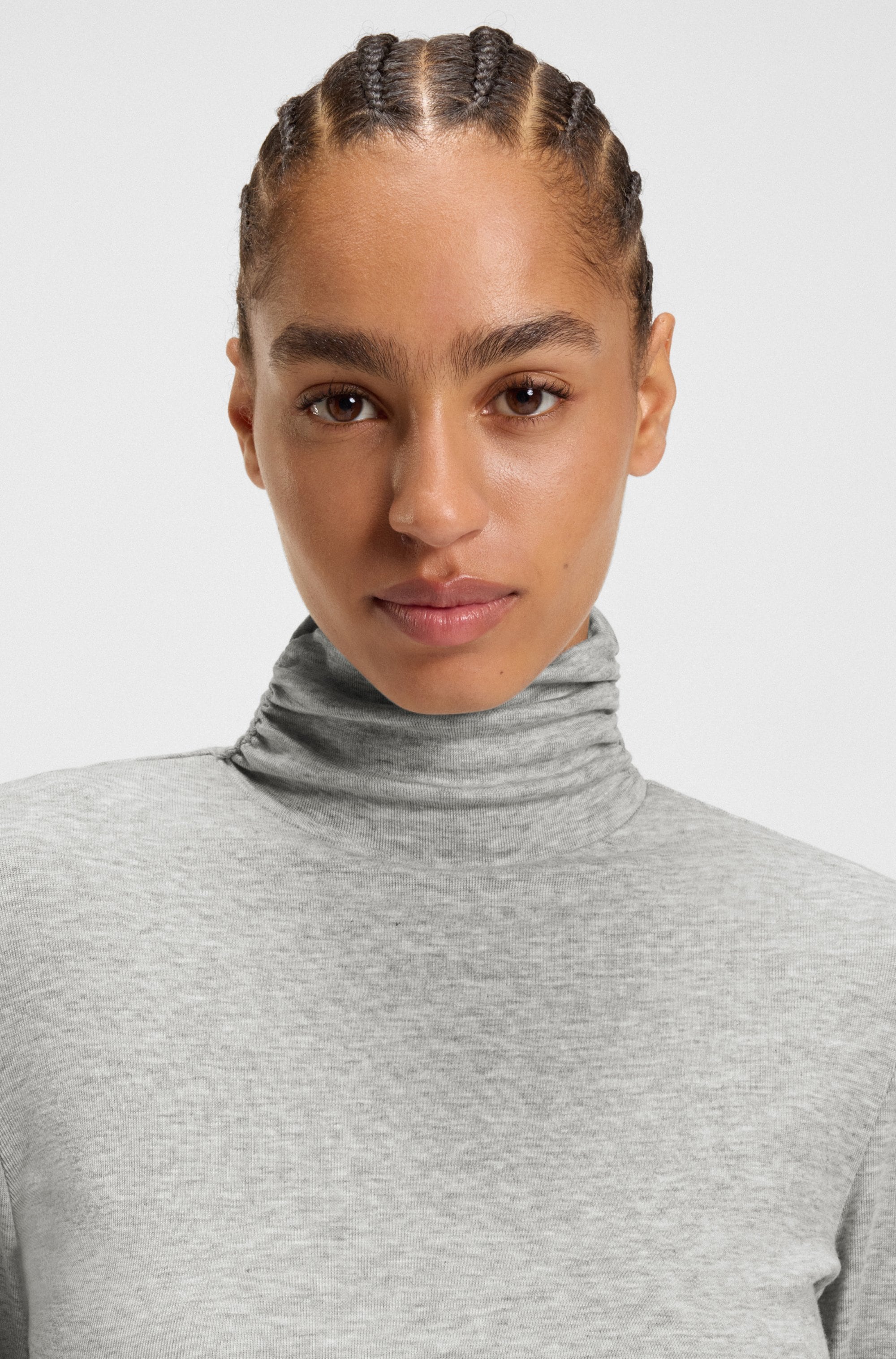 BOSS ORANGE Langarmshirt »Eliana Premium Damenmode«, mit Turtle Neck, Slim Fit