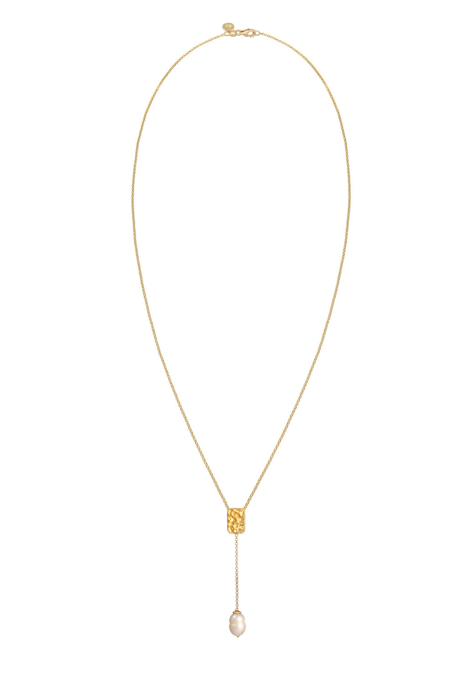 Elli Premium Y-Kette »Halskette Y-Kette Barock Perle Organic Zeitlos 925 Silber«