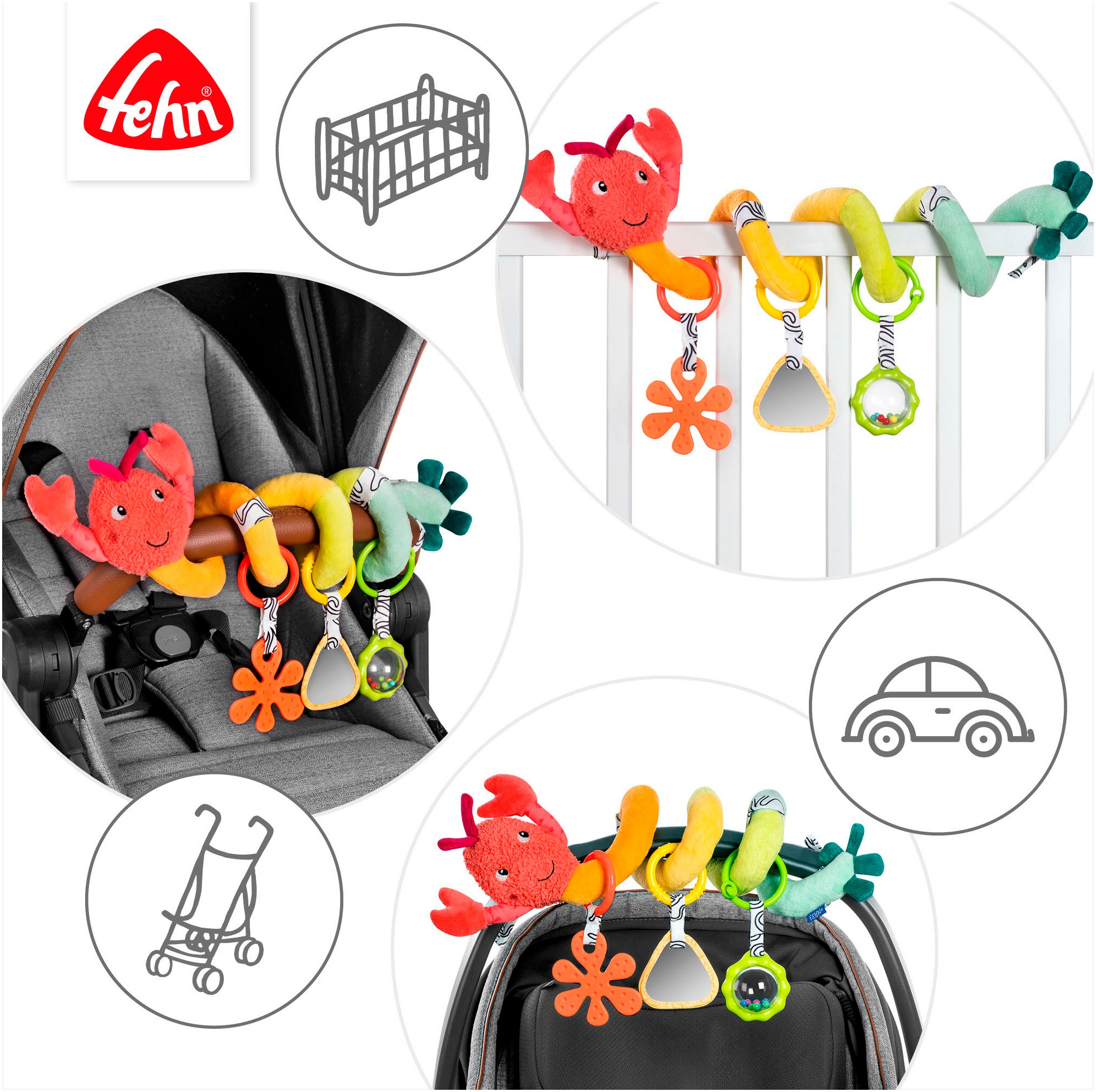 Fehn Greifspielzeug »Activity-Spirale Hummer«