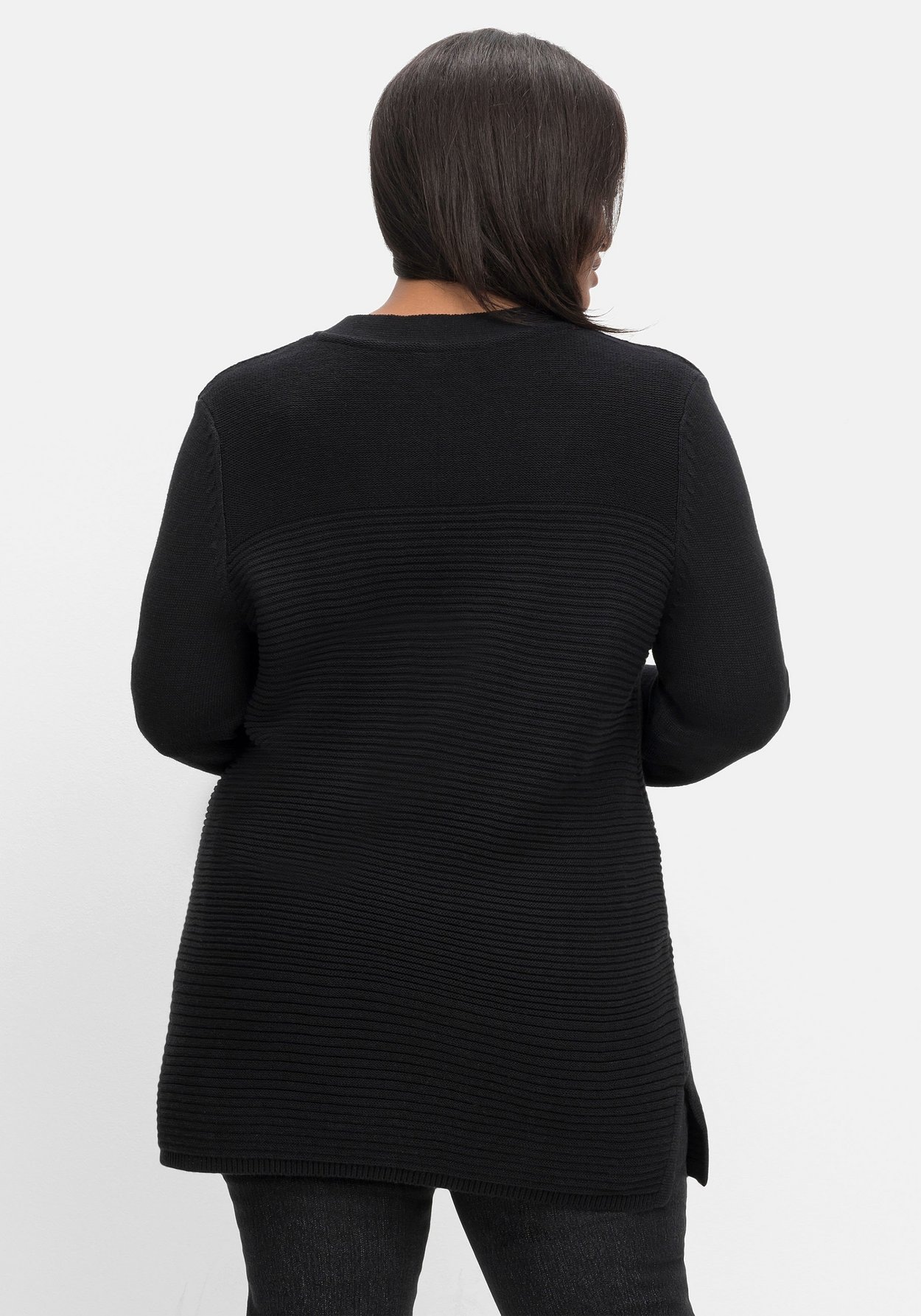 Sheego V-Ausschnitt-Pullover »Pullover im Strickmix«, im Strickmix