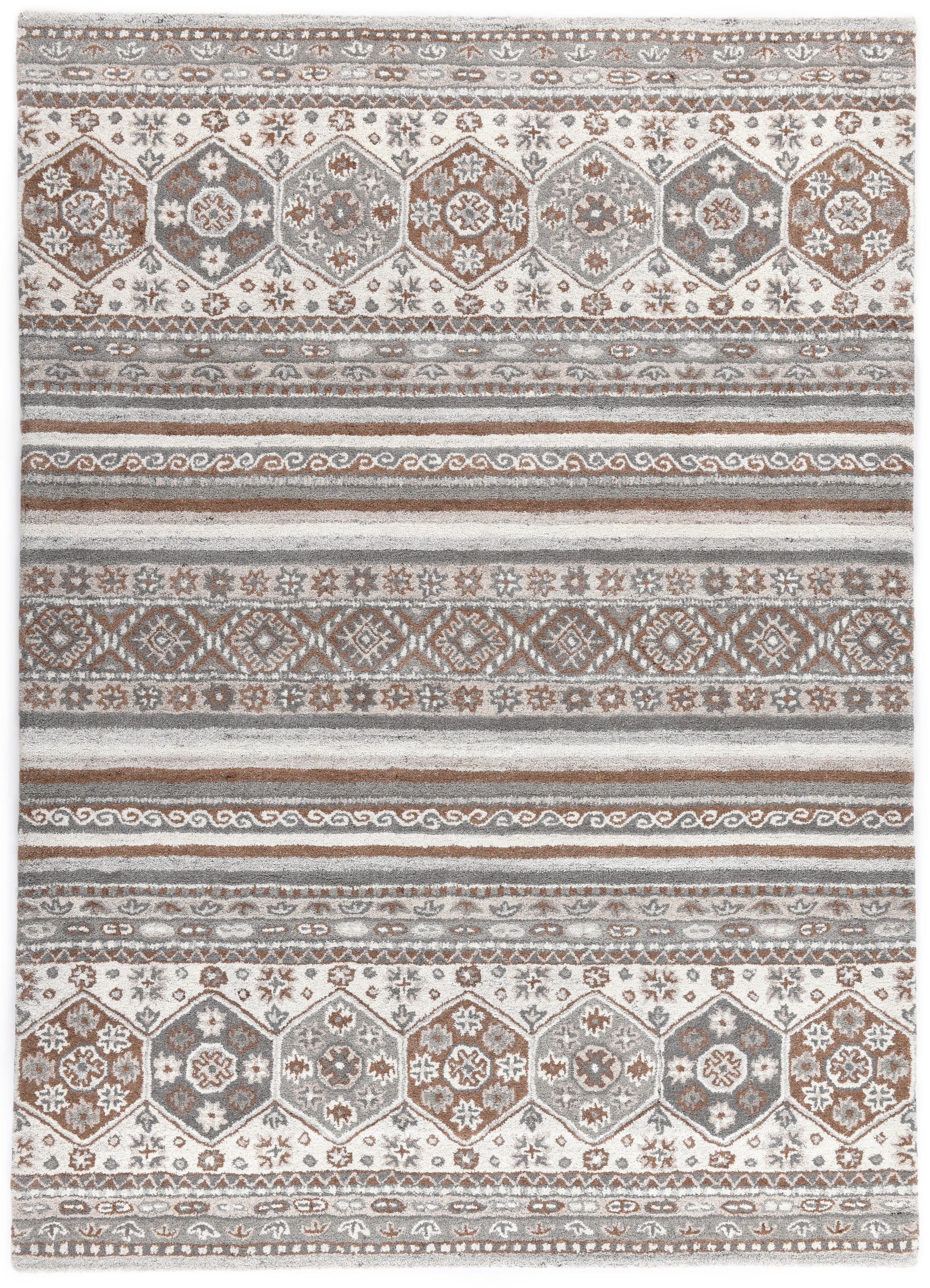 THEKO Wollteppich »Royal Shaal - 1719«, rechteckig, 120 mm Höhe, Obermaterial: reine Wolle, handgetuftet