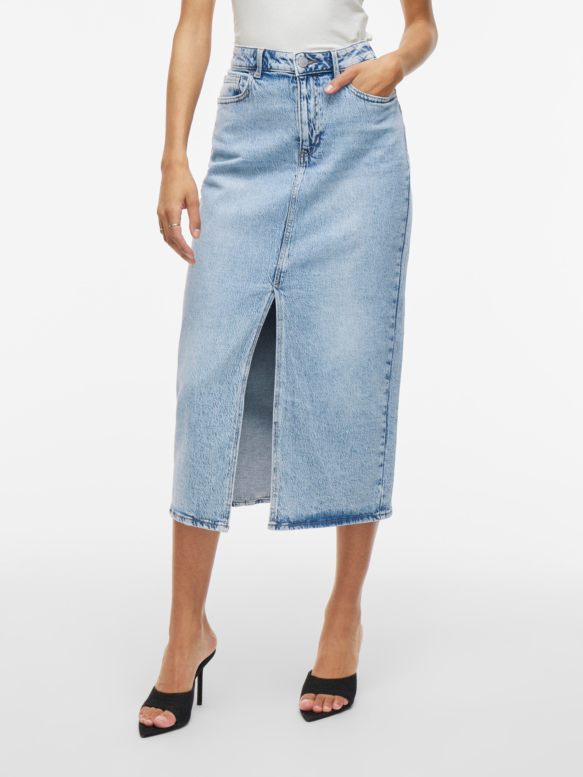 Vila Jeansrock »VIJAF HW MIDI DENIM SKIRT-NOOS«