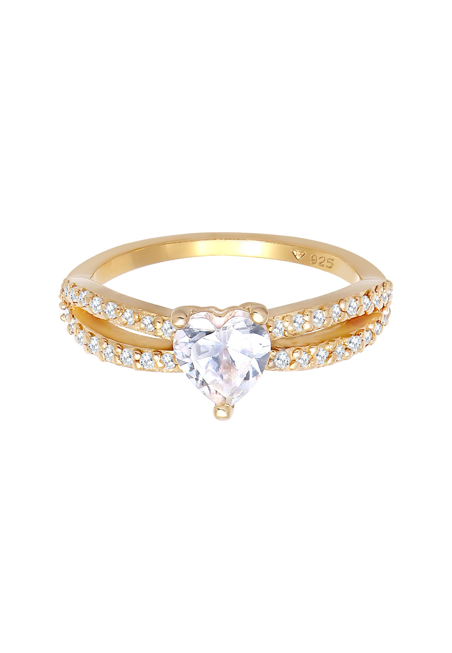 Elli Silberring »Ring Herz Zirkonia Solitär 925 Silber«