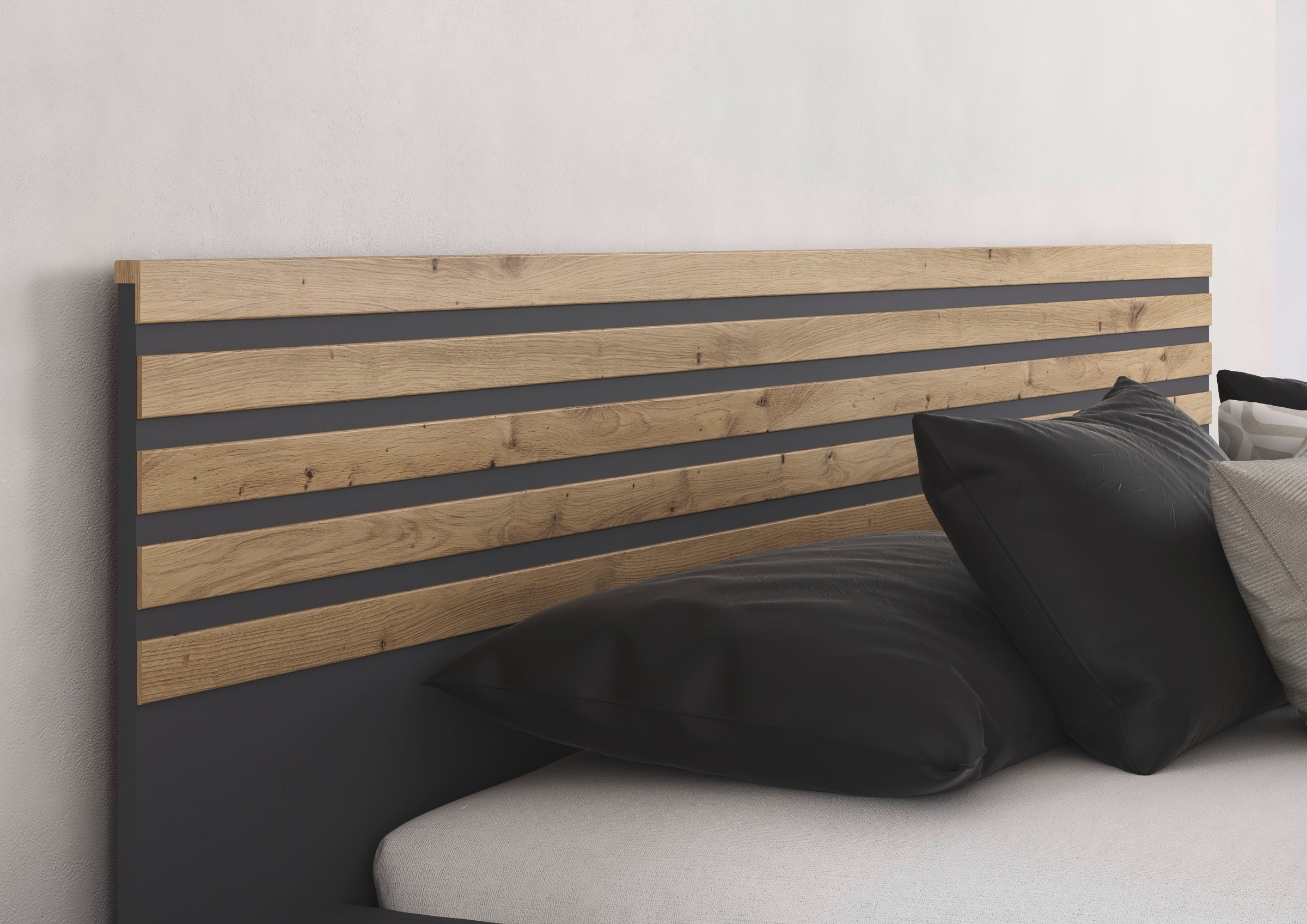 rauch Bettanlage »Doppelbett Futonbett LAMELLA in schwebender Optik« Bett 160x200 oder 180x200 cm,  mit eleganter Lamellenabsetzung und 2 Hängenachttische MADE IN GERMANY