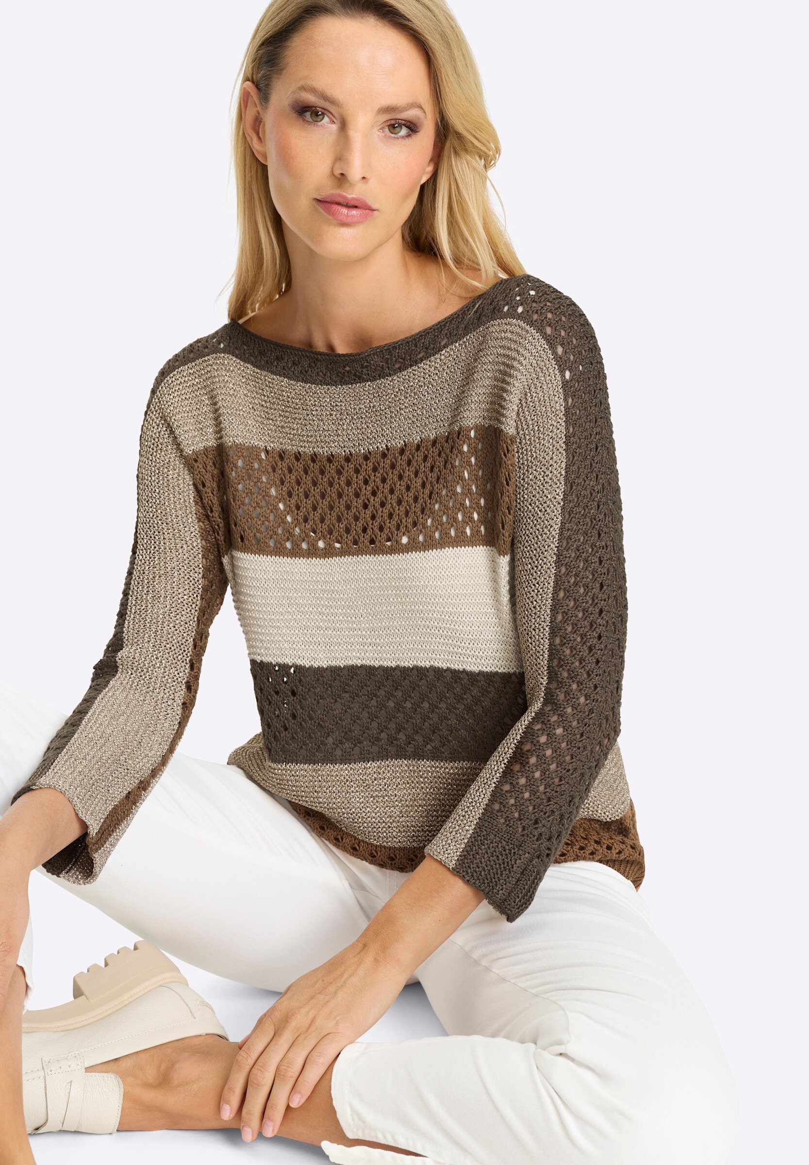 heine Strickpullover »Pullover Ajourpullover«