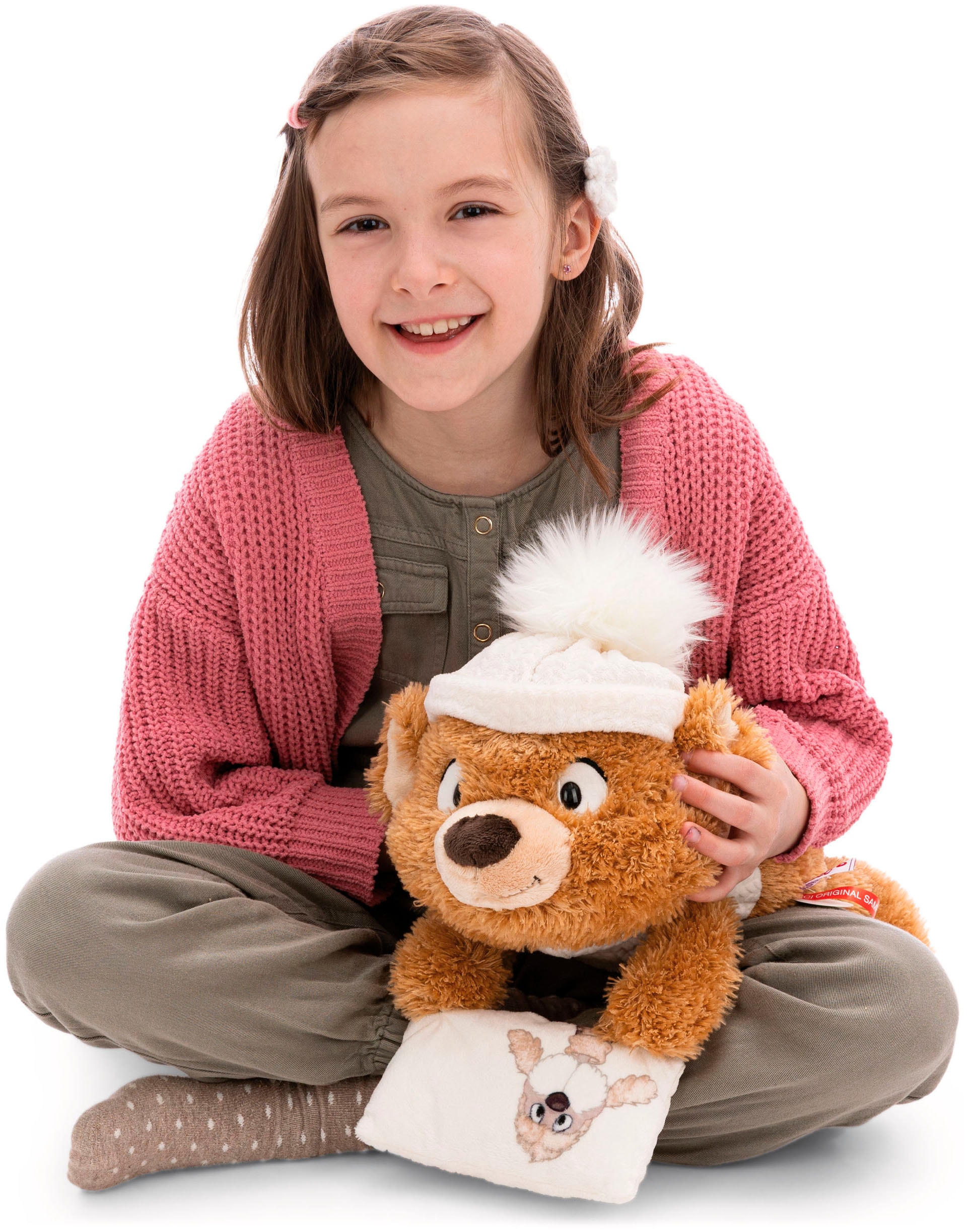 Nici Kuscheltier »Winter, Bär Capiccino mit Kissen 35cm liegend«