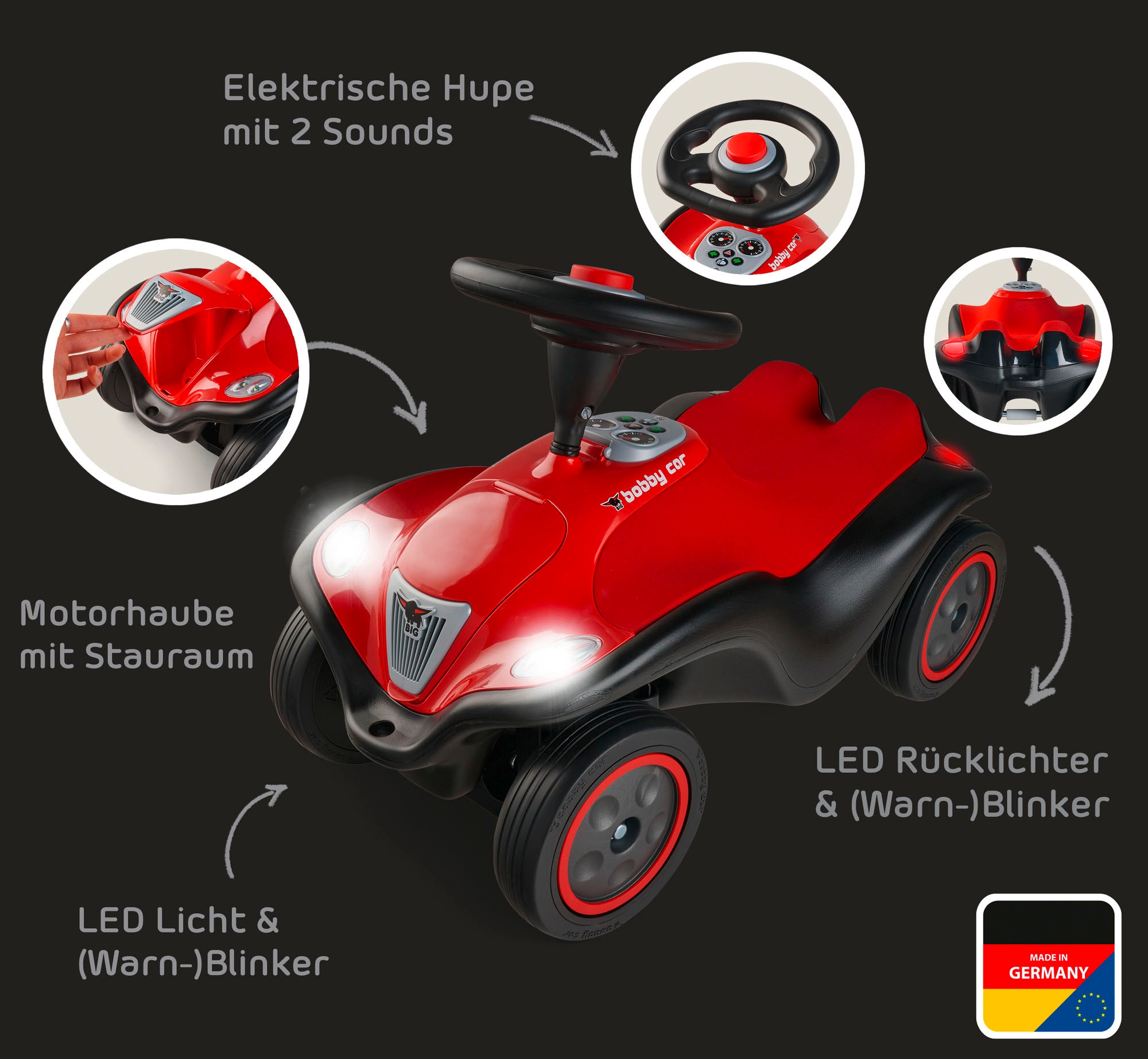 BIG Rutscherauto »BIG Bobby Car Next 2.0 Rot«, Made in Germany