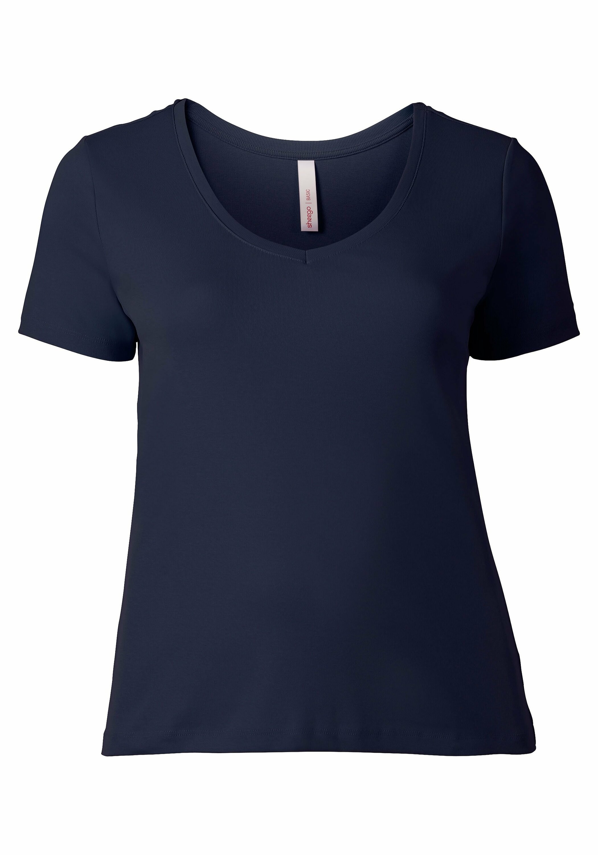 Sheego T-Shirt »T-Shirt aus fein gerippter Qualität«