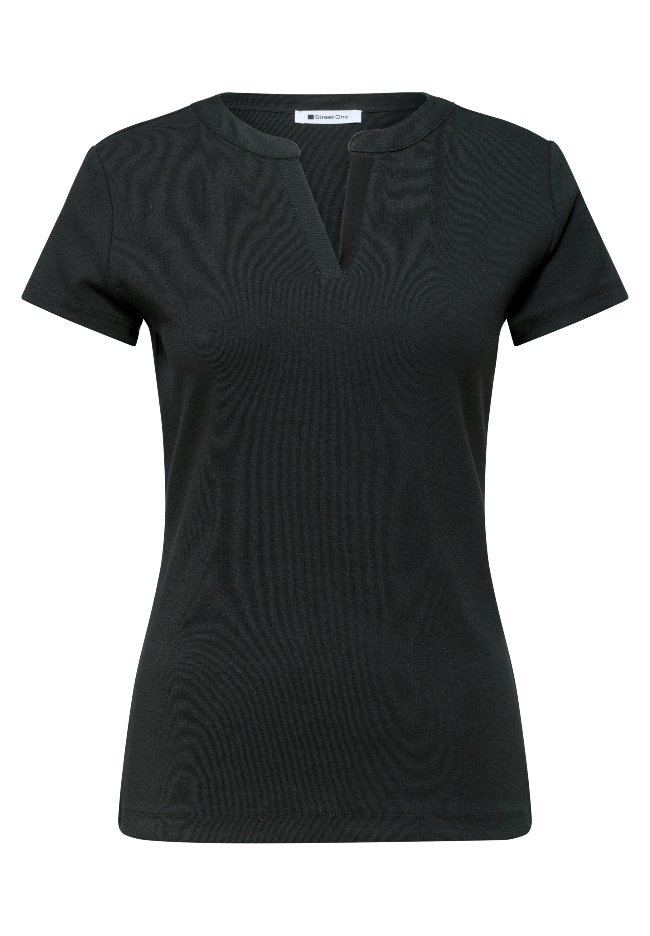 STREET ONE Kurzarmshirt Sommershirt mit Satindetails