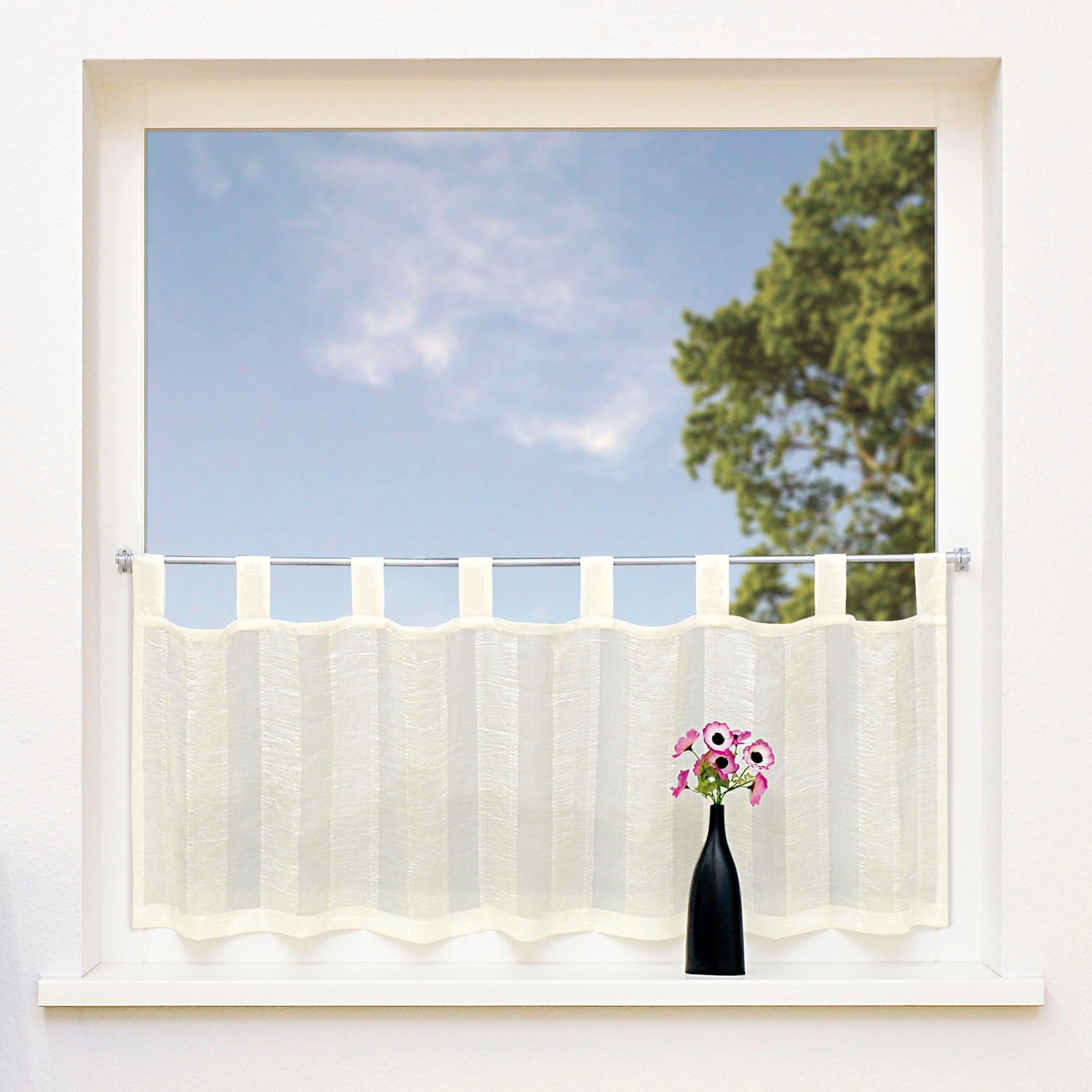Gerster Scheibengardine »Willi«, (1 St.), HxB: 50x150, mit gecrashtem Streifendesign