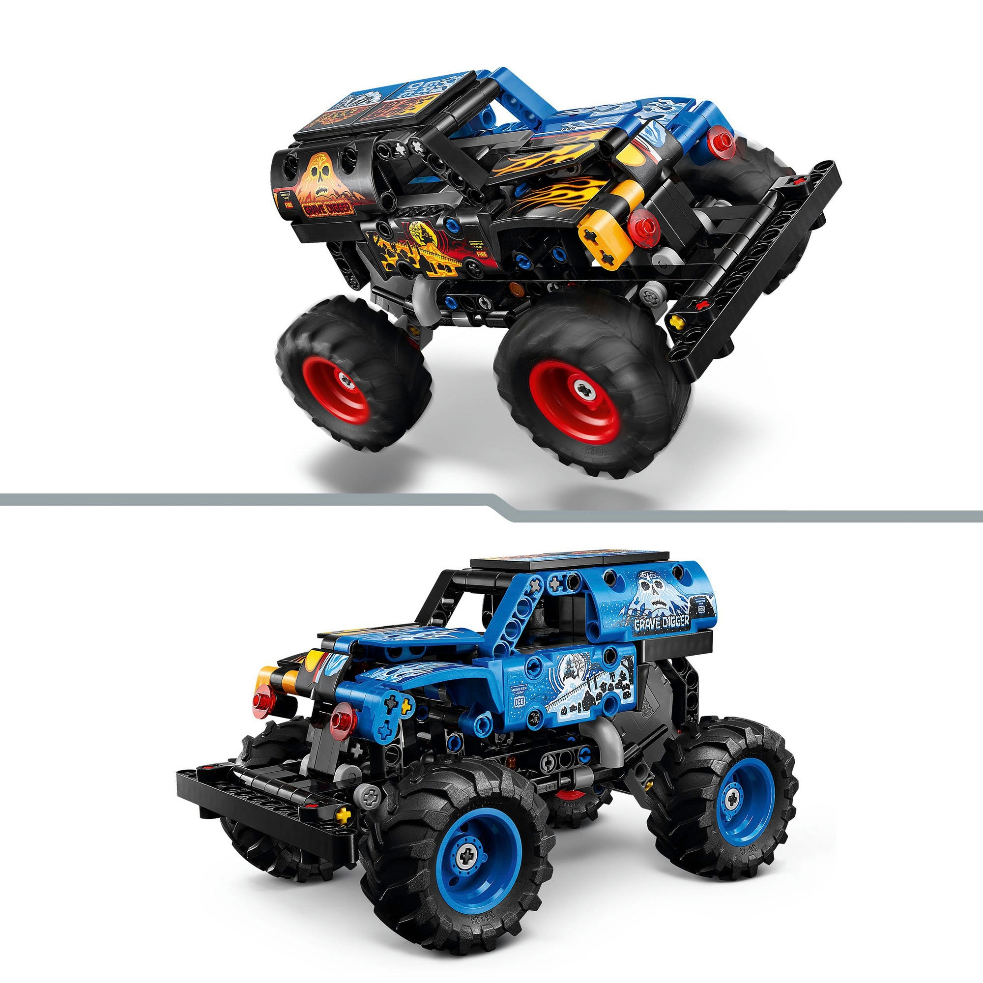 LEGO® Konstruktionsspielsteine »Monster Jam Grave Digger Feuer und Eis (42219), LEGO Technic«