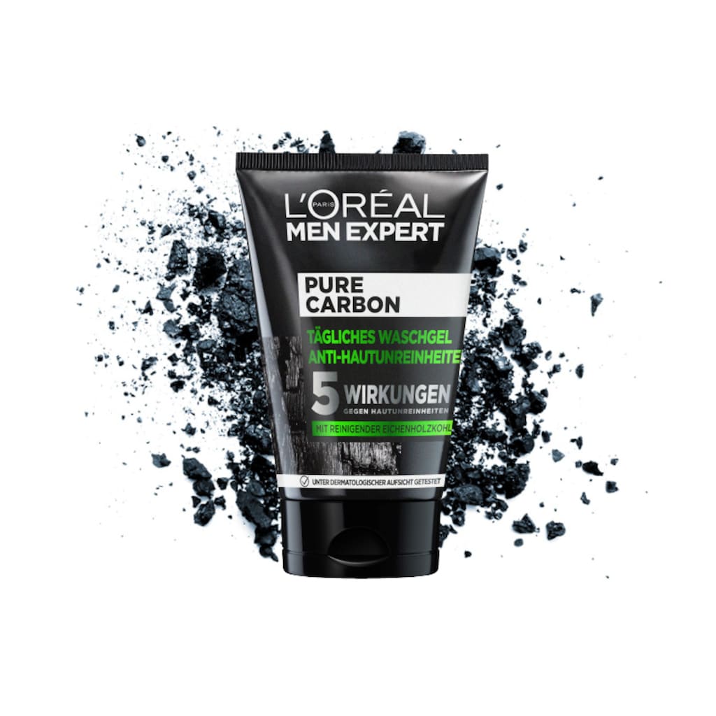 L'ORÉAL PARIS MEN EXPERT Gesichtsreinigungsgel »Pure Charcoal«, beseitigt Pickel, Mitesser & fettige/ölige Haut