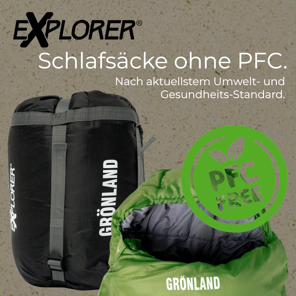 EXPLORER Mumienschlafsack »Grönland Camping Schlafsack 230x82x55cm Outdoor warm«, (+0°C bis -23°C Frühling/Sommer/Herbst/Winter Reise Festival)