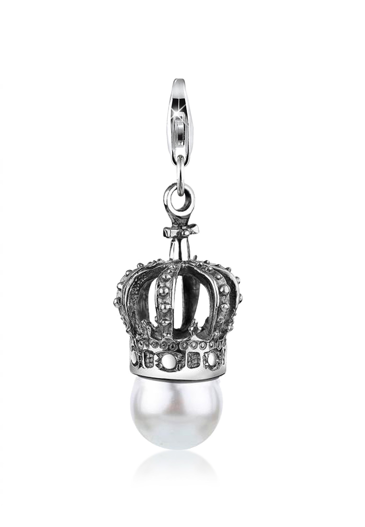 Nenalina Charm Perle »Krone Perle Royal Kristalle 925 Silber«