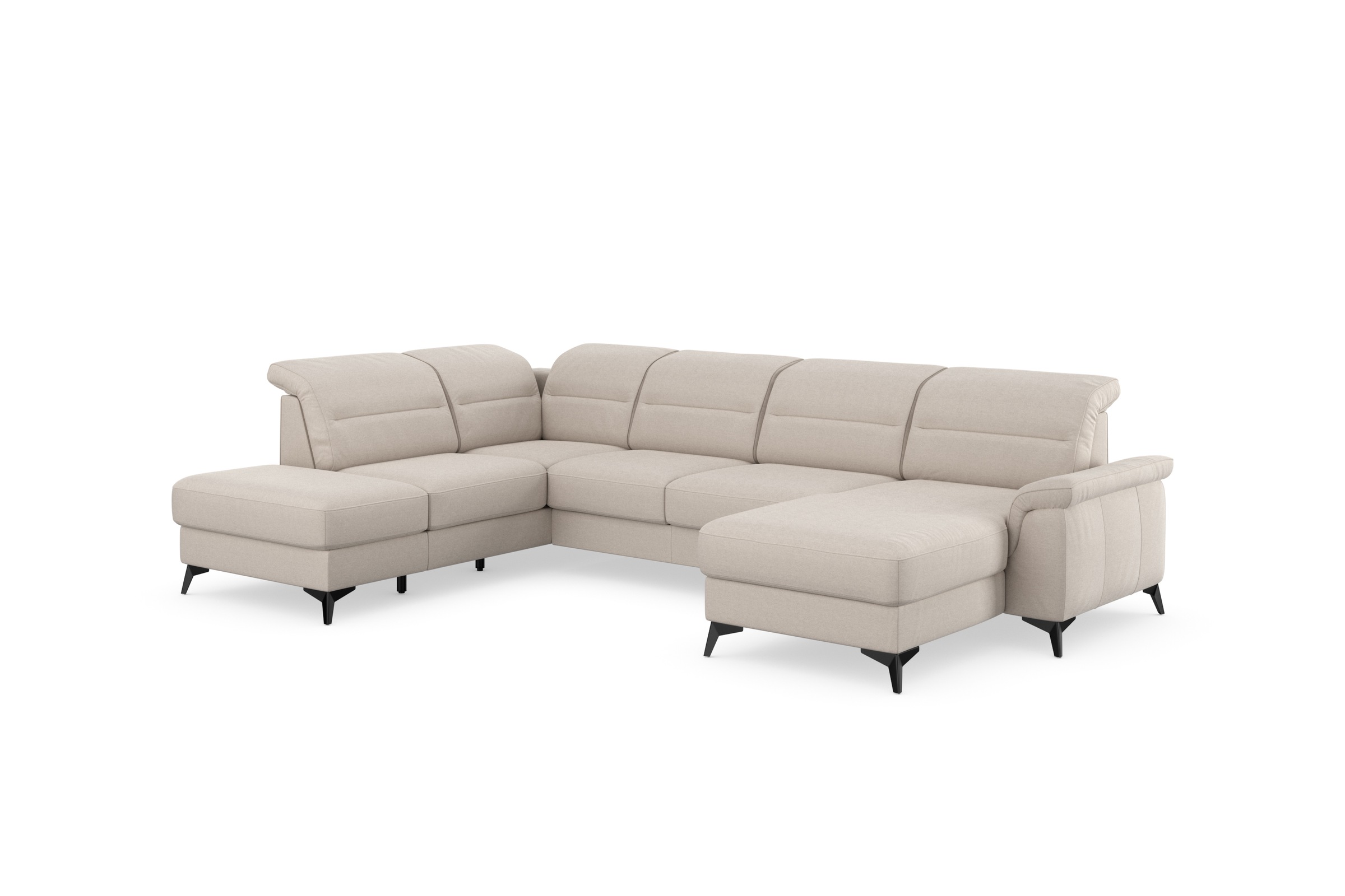 sit&more Wohnlandschaft »Sinatra U-Form«, optional mit Kopfteilverstellung und Armteilfunktion, Metallfüße