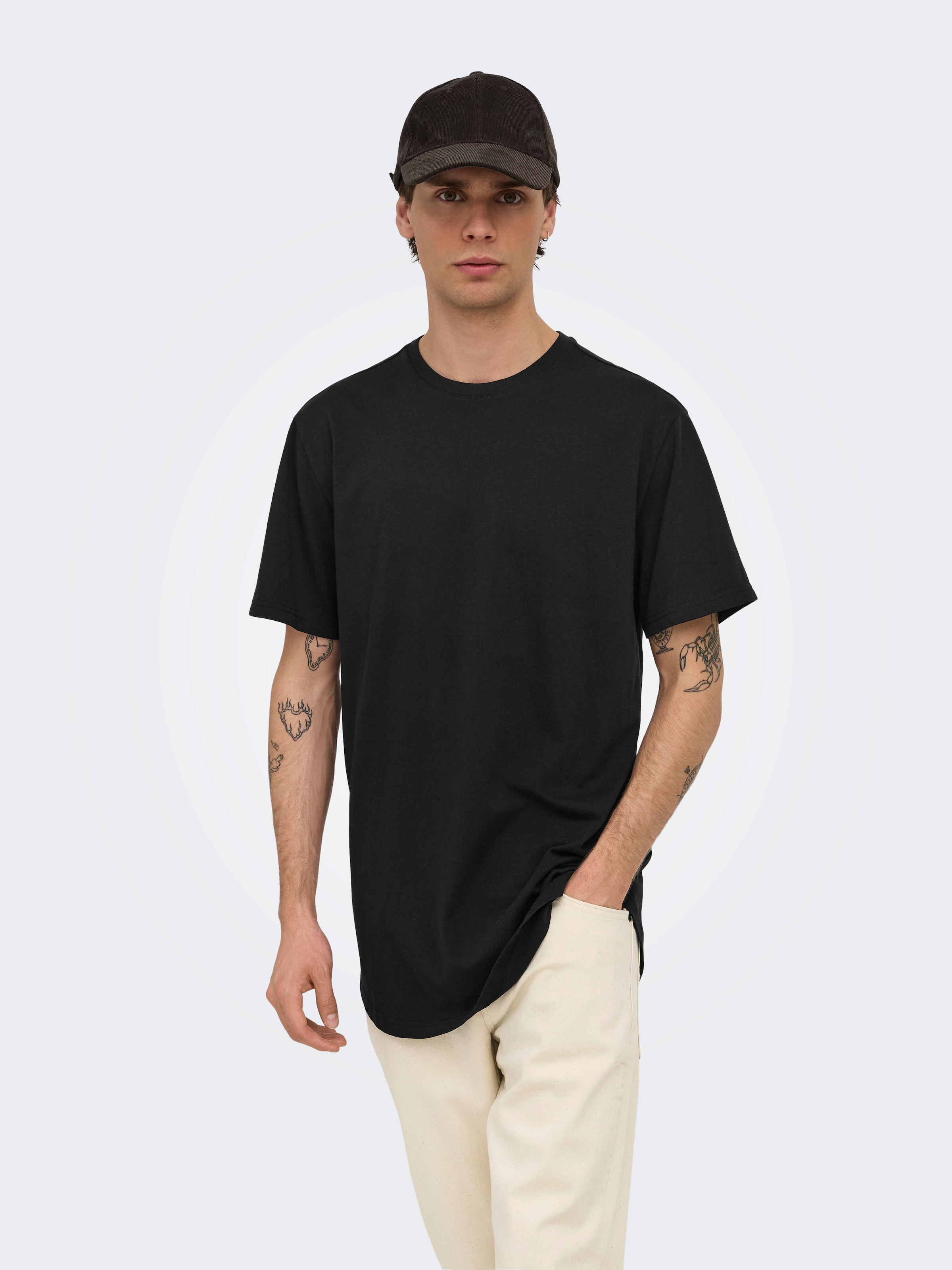 ONLY & SONS Rundhalsshirt »ONSJEFF LONGY SS TEE 5-PACK OTL« Packung, 5