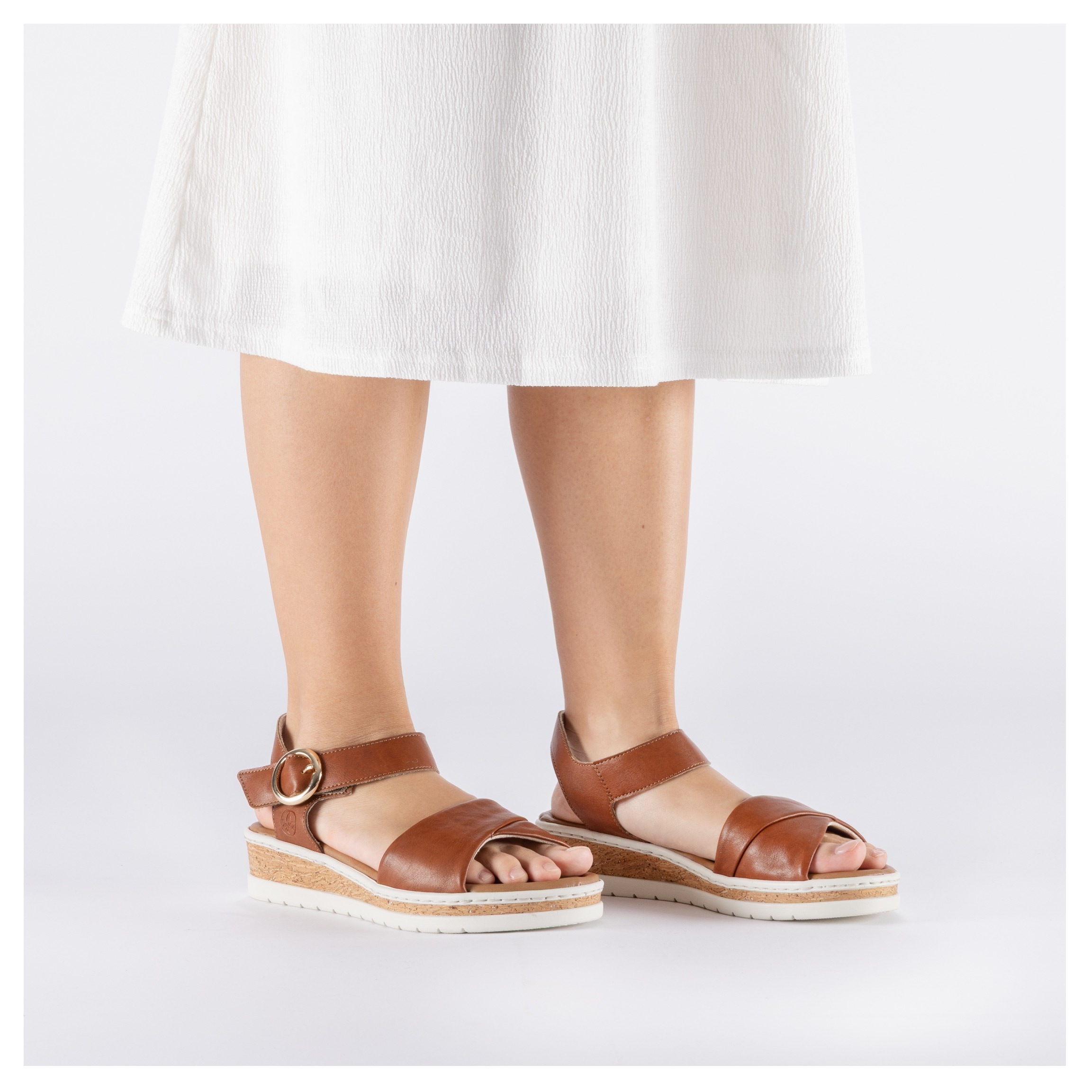 Rieker Keilsandalette  Sommerschuh, Urlaubsschuh, Sandale mit Klett