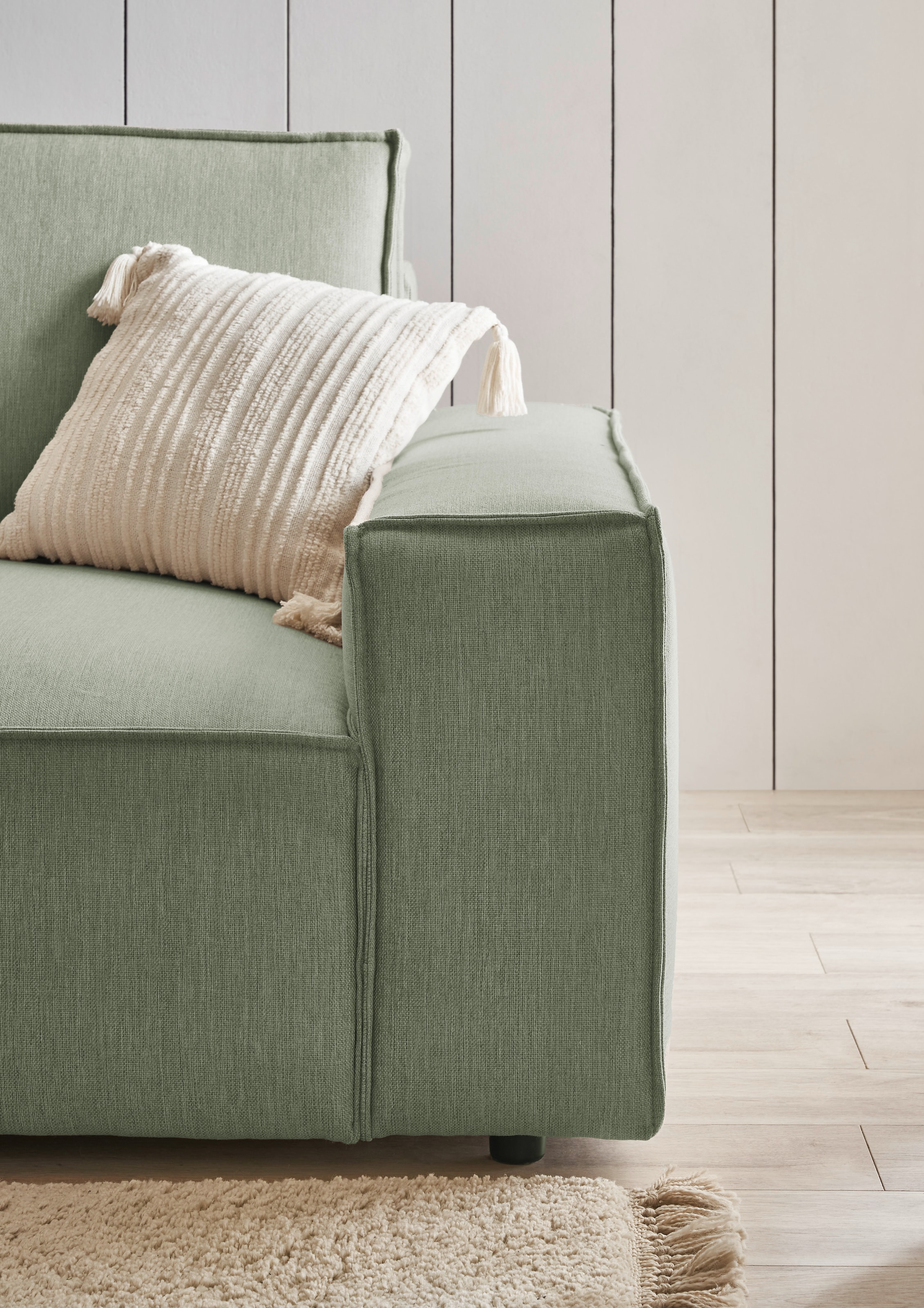 Home affaire Ecksofa »NEU: SHERWOODL XXL 284, Big-Sofa L-Form, tiefe Sitzfläche 95 cm, Cord,«, Leinenoptik, Recamiere rechts/links, auch als Schlafsofa stellbar