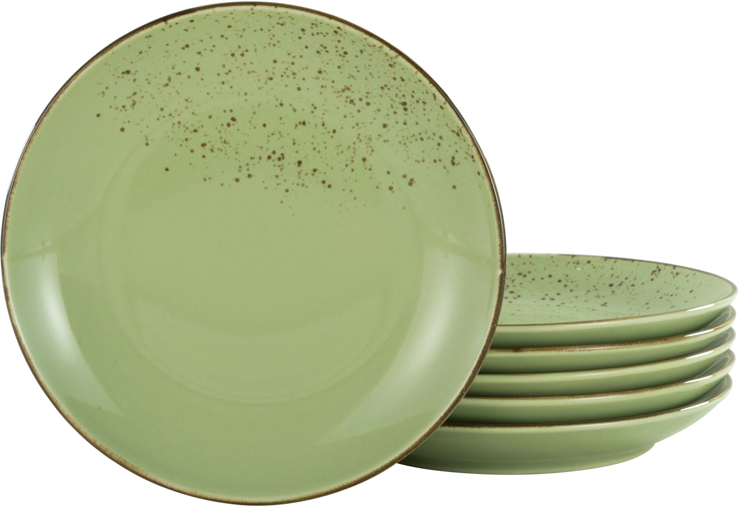 CreaTable Speiseteller »Essteller NATURE COLLECTION« Teller Set für 6 Personen, Ø 27 cm, Steinzeug, flache Teller