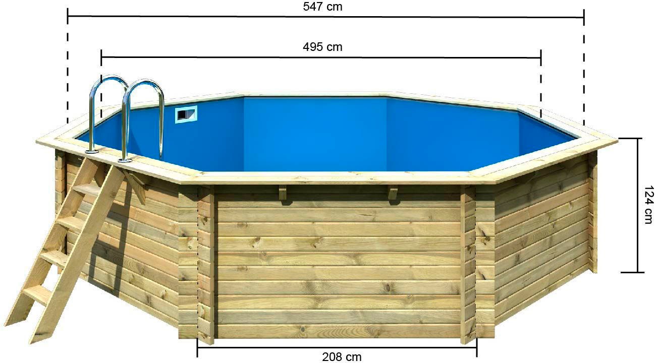 Karibu Achteckpool »PALERMO A2 BxLxH: 547x547x124cm«