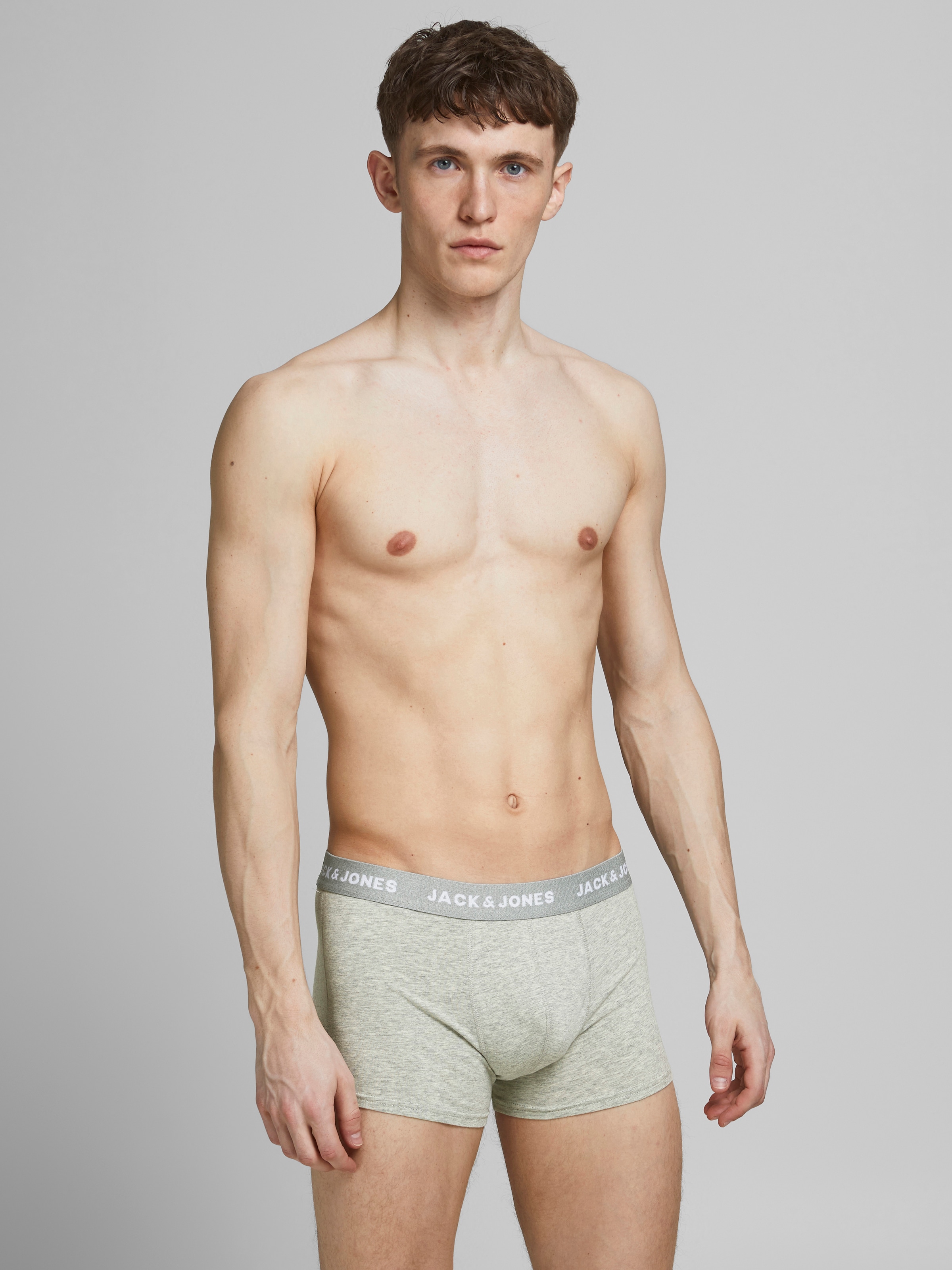 Jack & Jones Trunk »JACSOLID   Stretchkomfort, elastisch, bequem mit sportlichem Look« Packung, 12 Stk. bedruckt, modisch, eng anliegend, Baumwollmischung, Bündchen