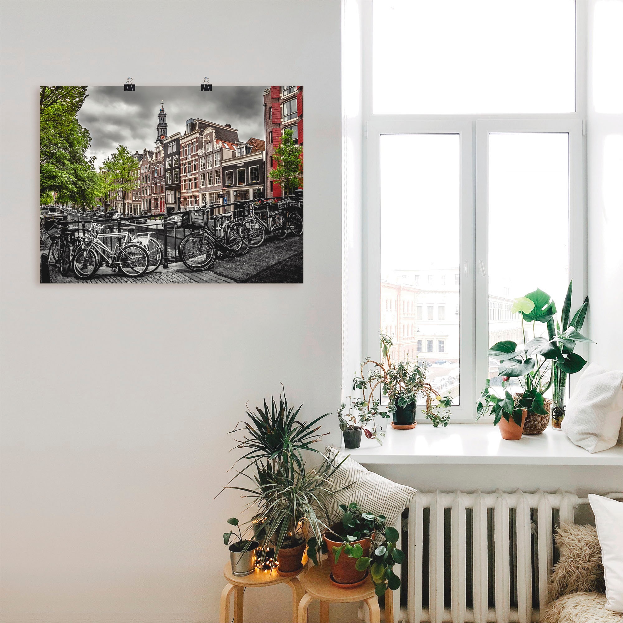 Artland Poster »Amsterdam Bloemgracht I«, Fahrräder, (1 St.), als Leinwandbild, Wandaufkleber oder Poster in versch. Größen